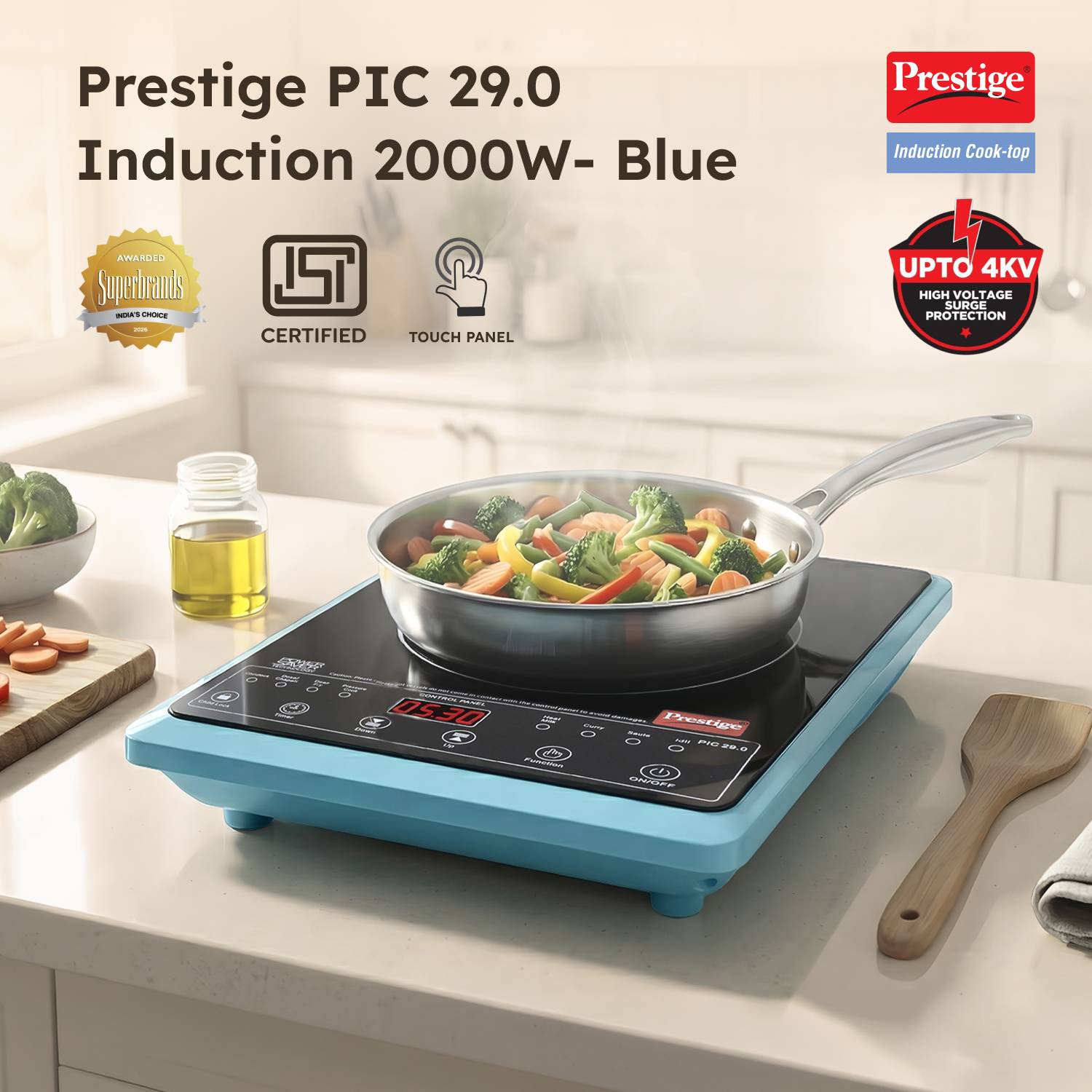 Prestige 2000W Induction Cooktop Push Button - Image 2