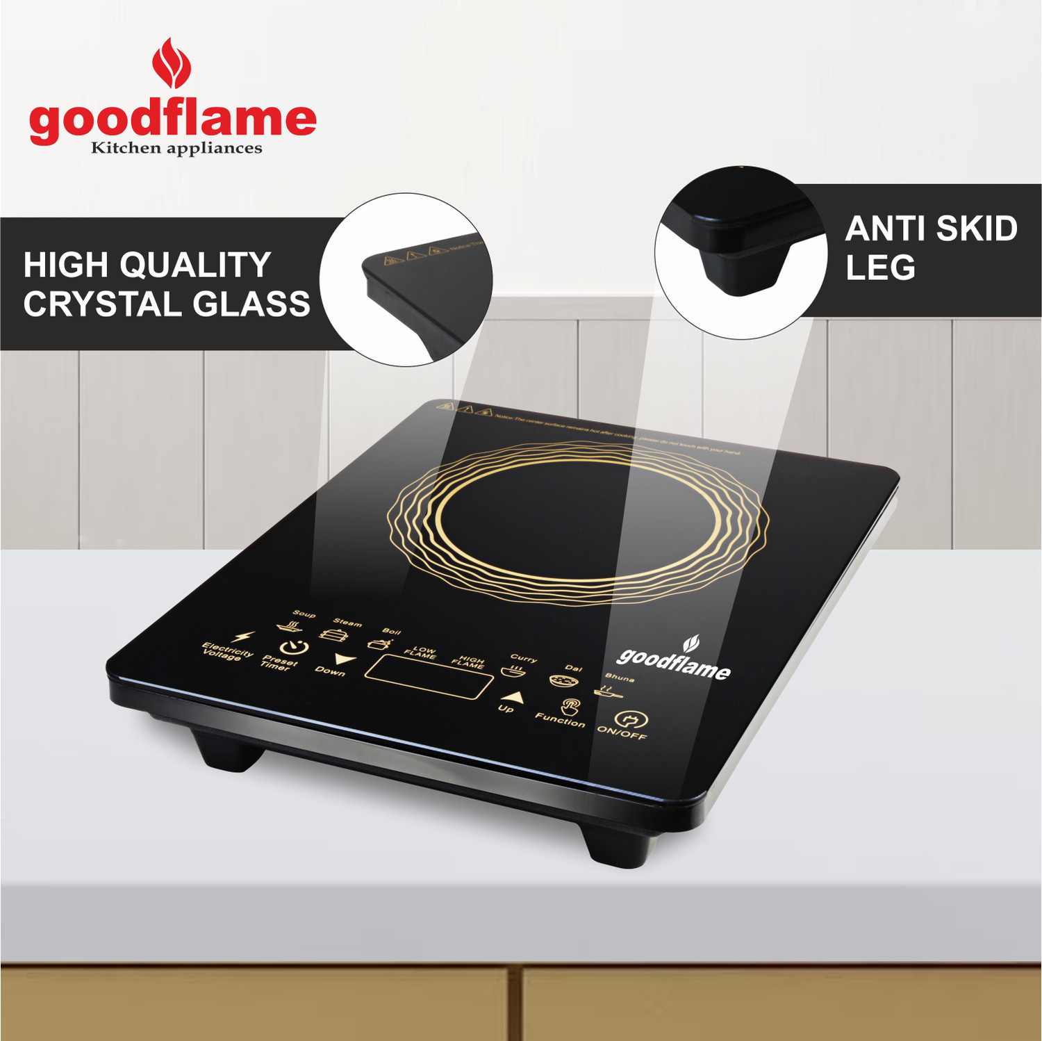 Image of goodflame 2200 W Induction Cooktop Touch Panel