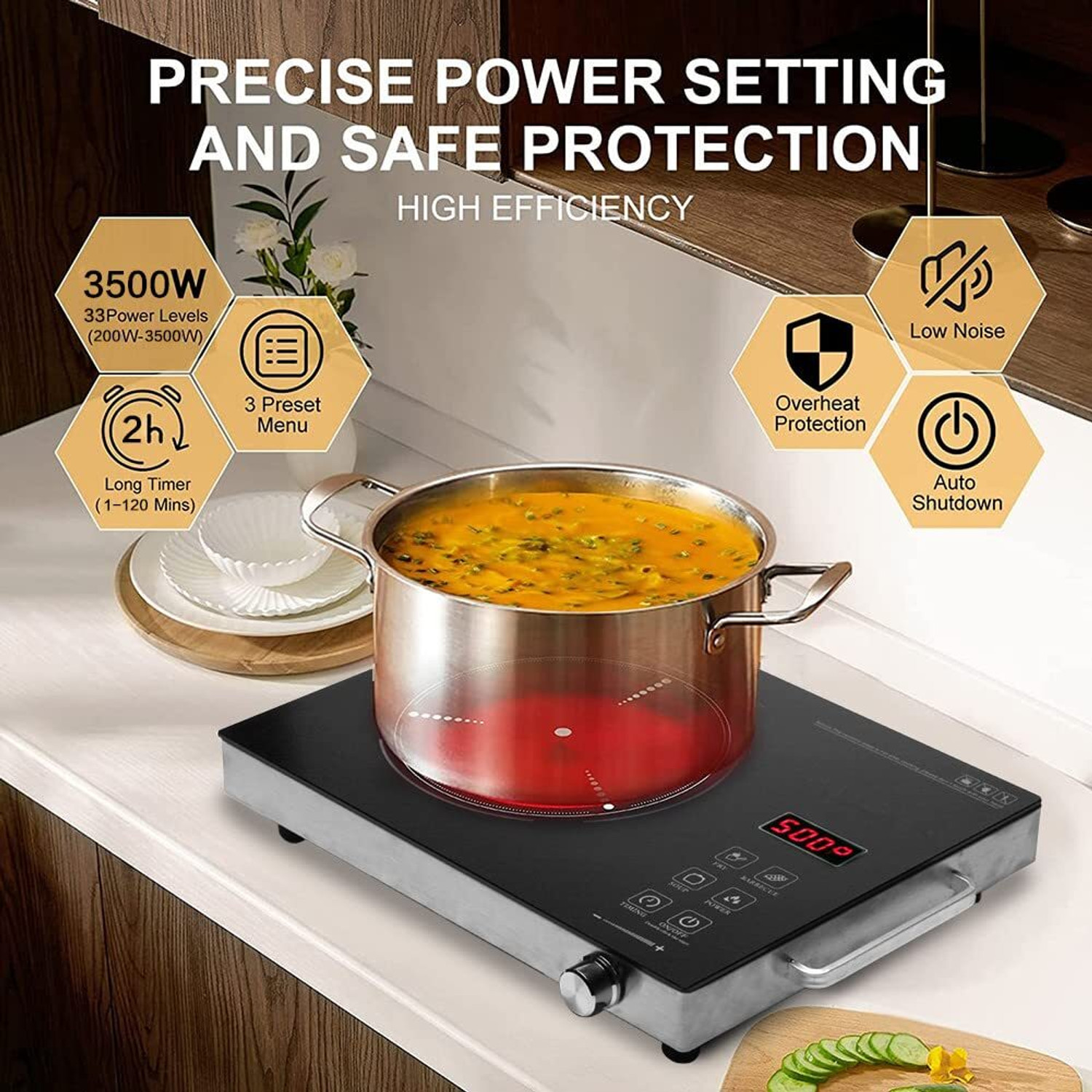 Image of DRUMSTONE 2200 W Infrared Cooktop Touch Panel