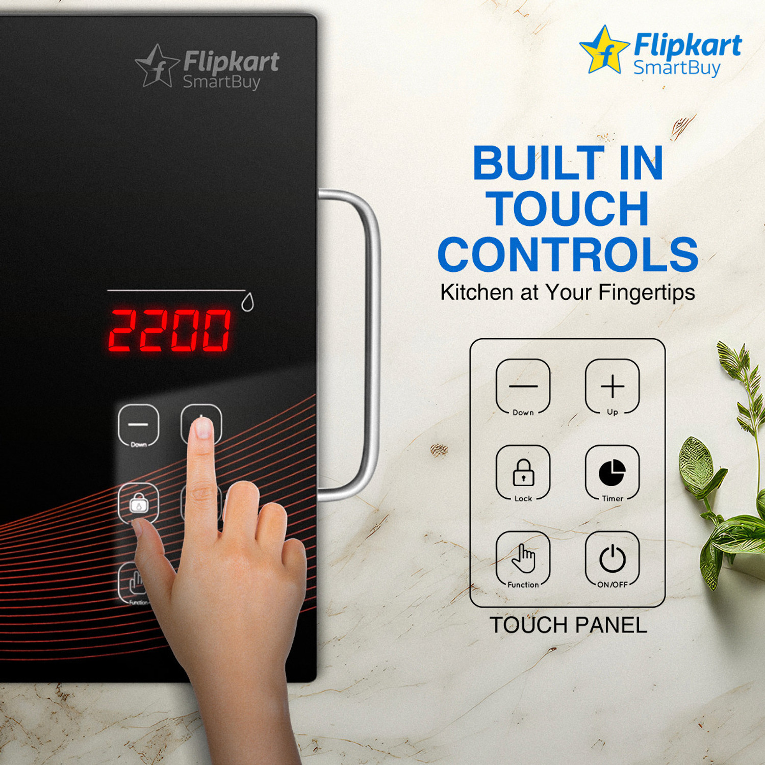 Image of Flipkart SmartBuy 2000 W Radiant Cooktop Touch Panel