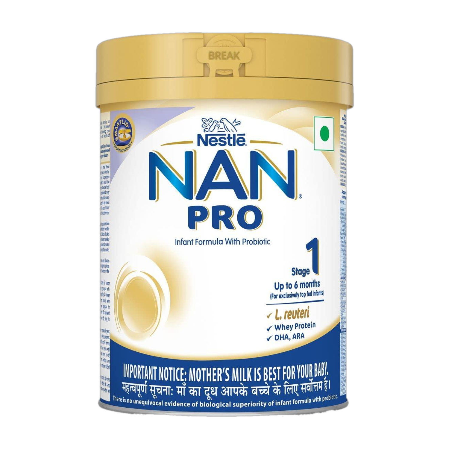 Image of Nestle Nan Pro 1 Infant Formula Powder Stage 1, Tin Pack Upto 6 Months