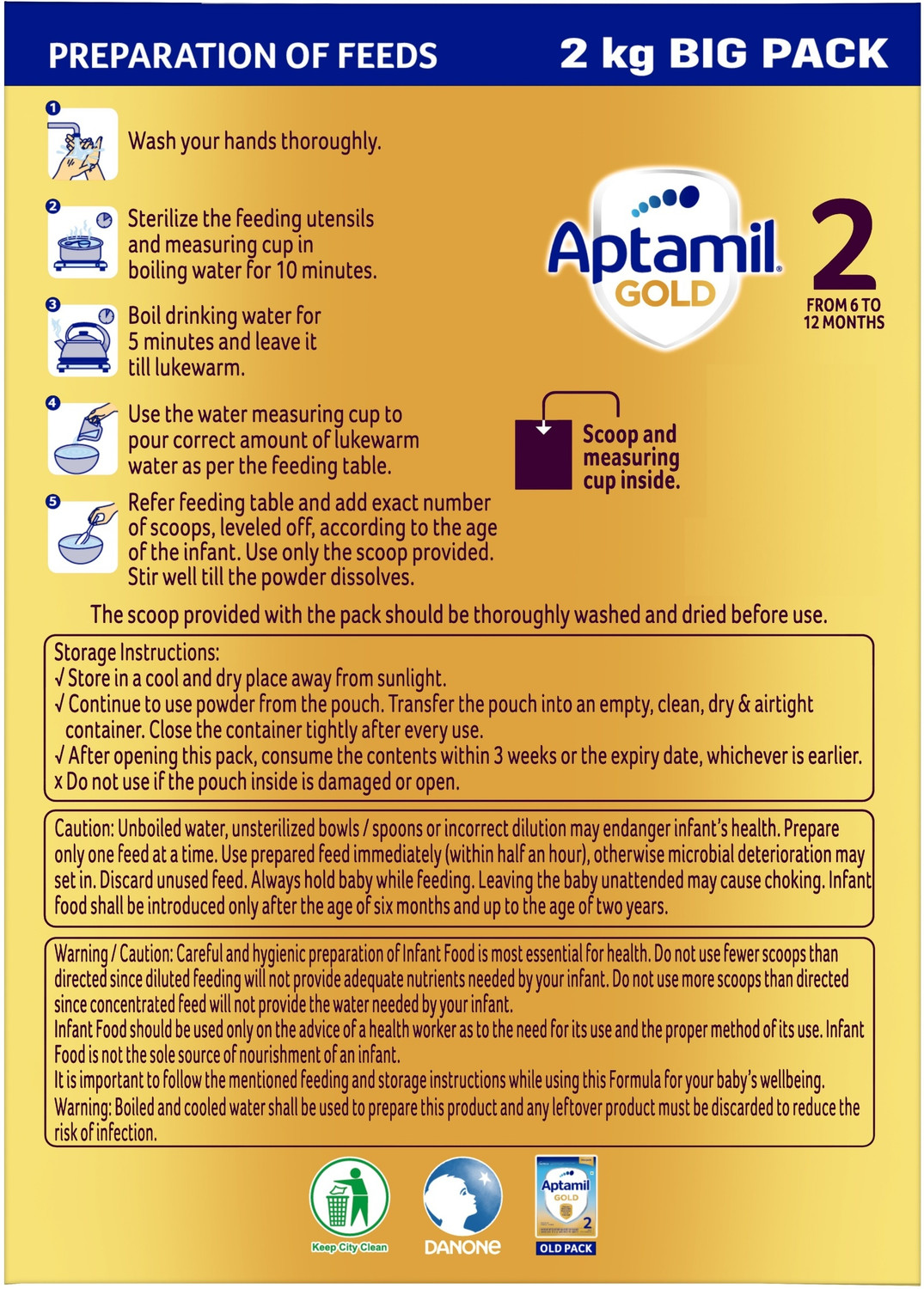 Image of Aptamil Gold Infant Formula Milk Powder for Babies - Stage 2 (6-12 months)