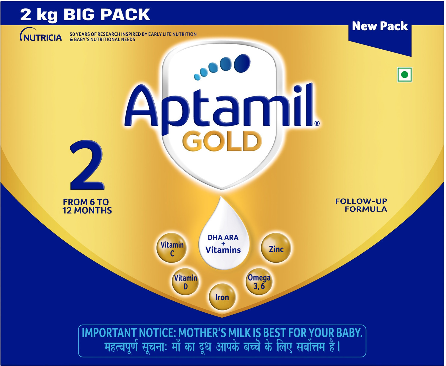 Image of Aptamil Gold Infant Formula Milk Powder for Babies - Stage 2 (6-12 months)