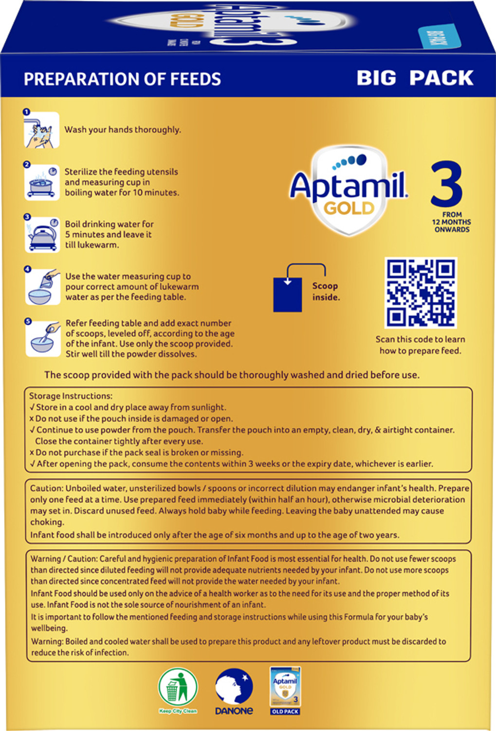 Image of Aptamil Infant Follow-Up Formula Powder Stage 3 (12+ Months) - Bag-In-Box