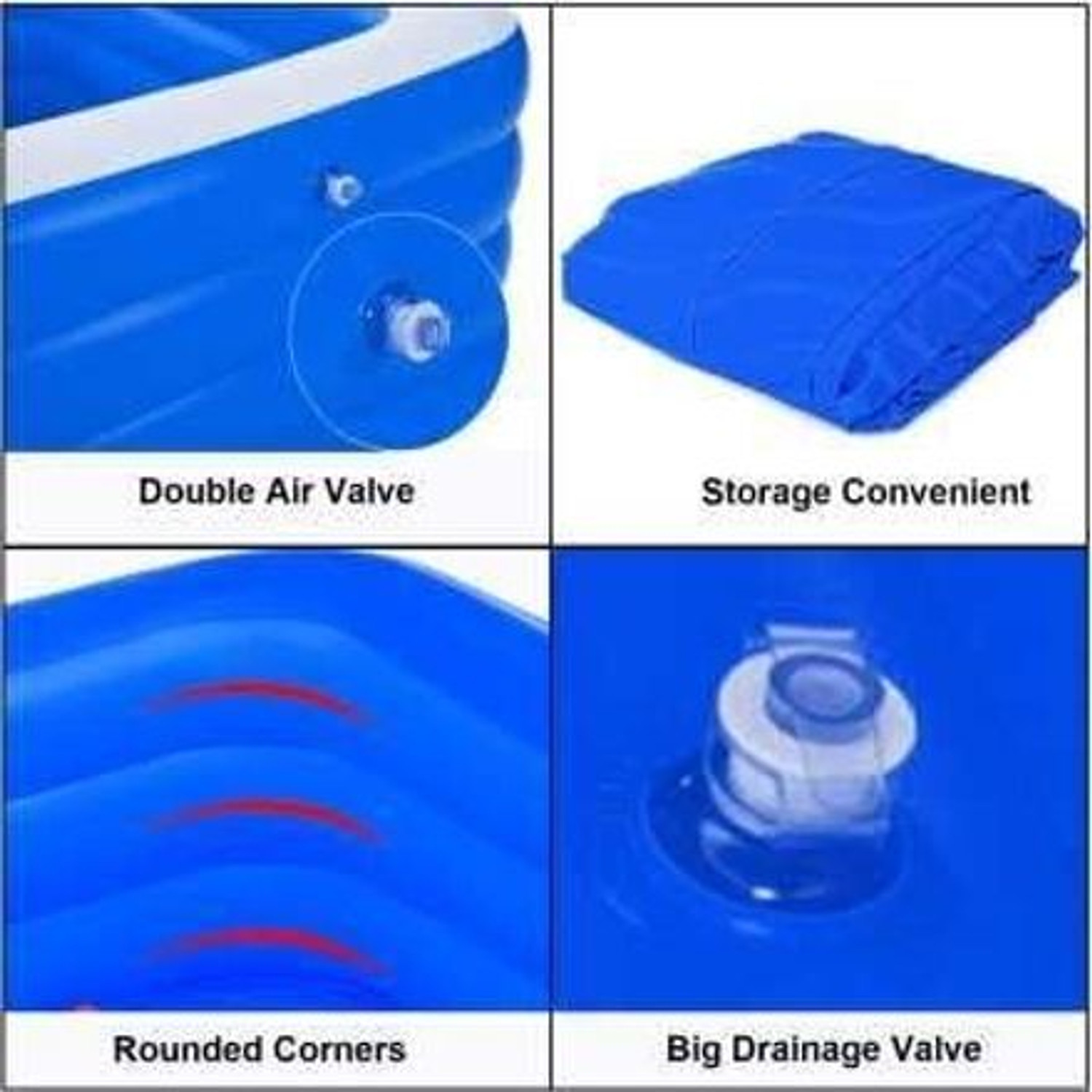 Image of EDENGLOW 10 FT. Bath tub for Baby Inflatable Rectangular Pool with Air Pump Family Pool Inflatable Swimming Pool