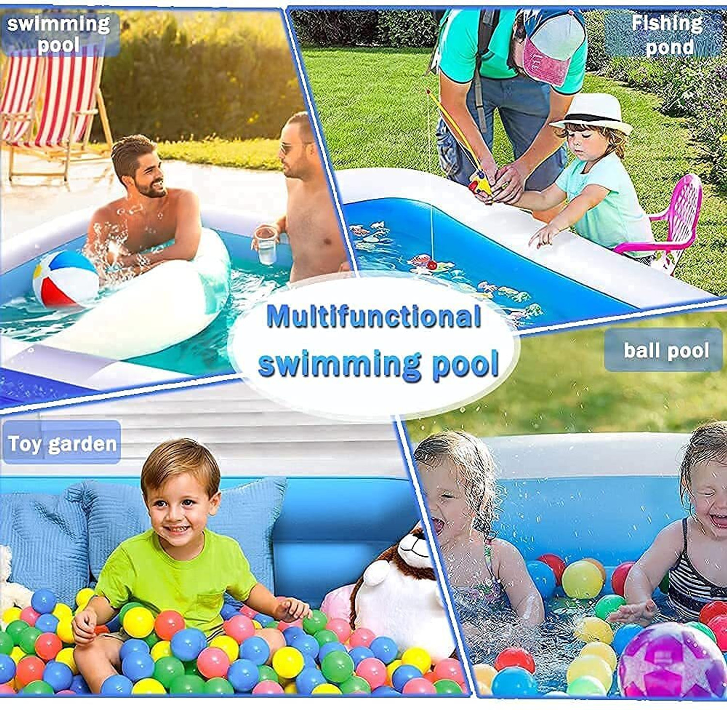 Image of YOUNG STAR Premium Adults & Kids 7 feet's family swimming pool, bath tub Inflatable Swimming Pool, Inflatable Toy Pump