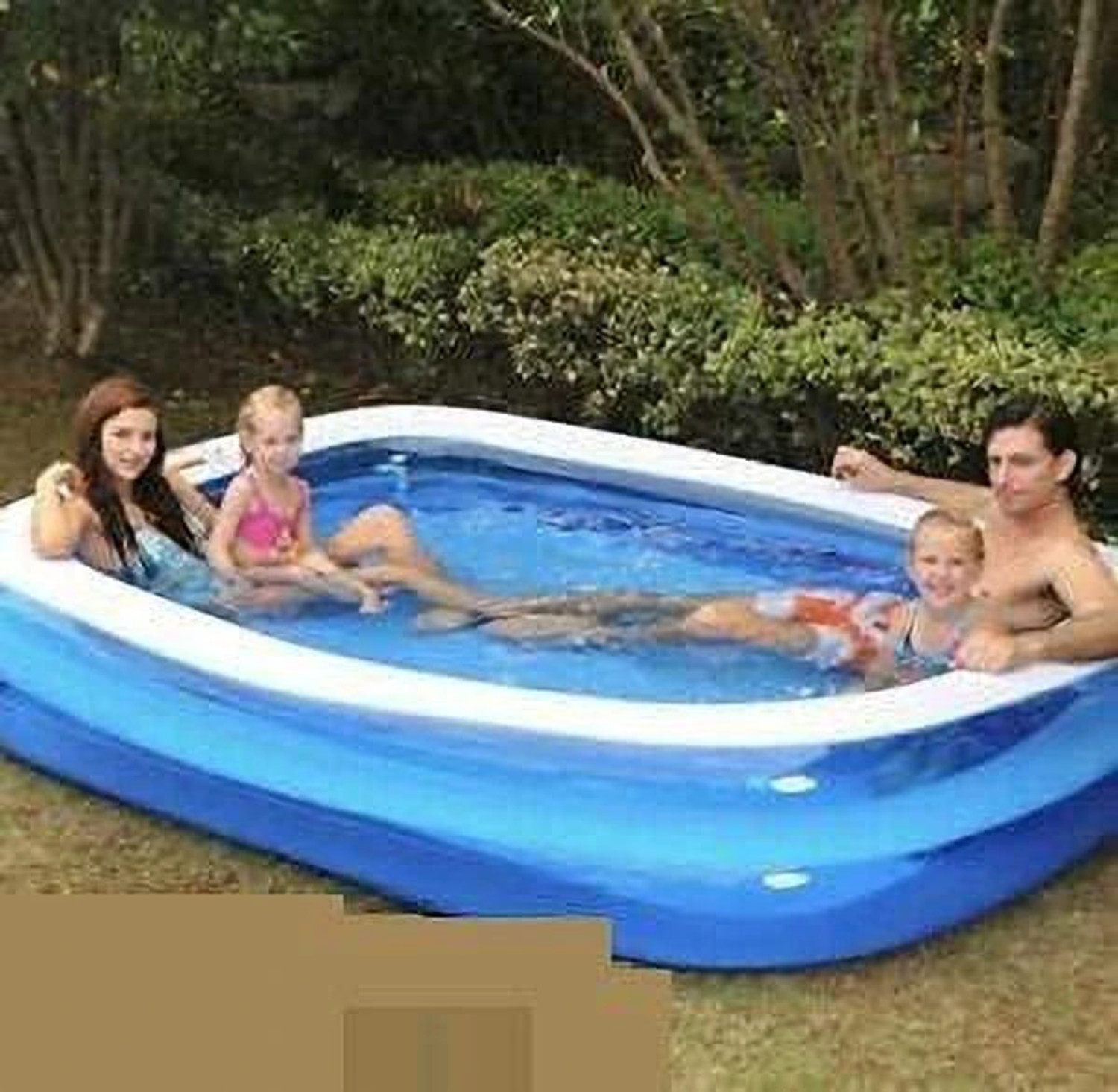 Image of Acqua Scape Inflatable Bath Tubs for Adults Spa Swimming Bath Tub with Pump 8.5 Feet Blue Inflatable Swimming Pool
