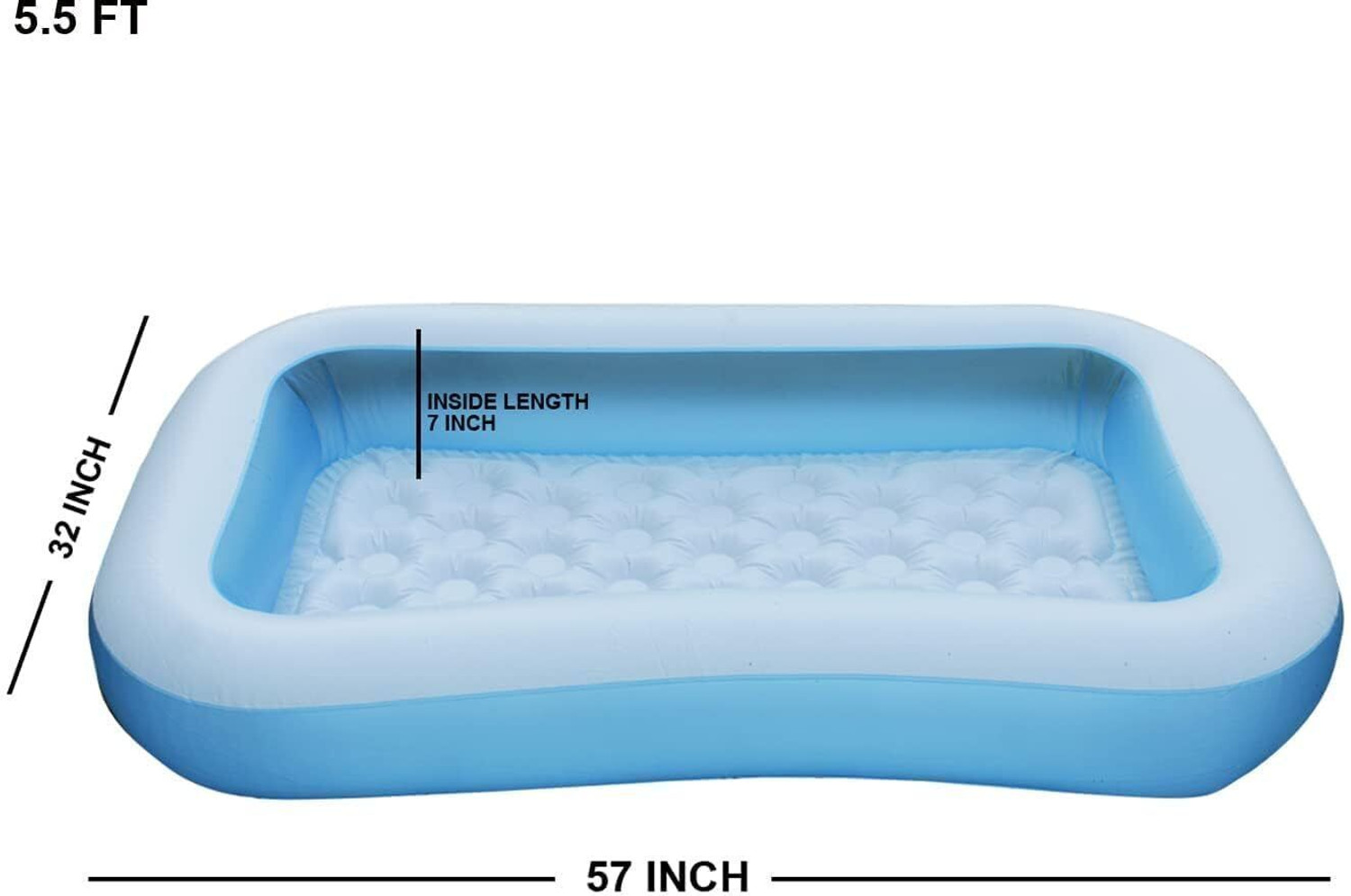 Image of EDENGLOW 5.5 FT. Bath Tub For baby Inflatable Rectangular Pool Without Pump Inflatable Swimming Pool