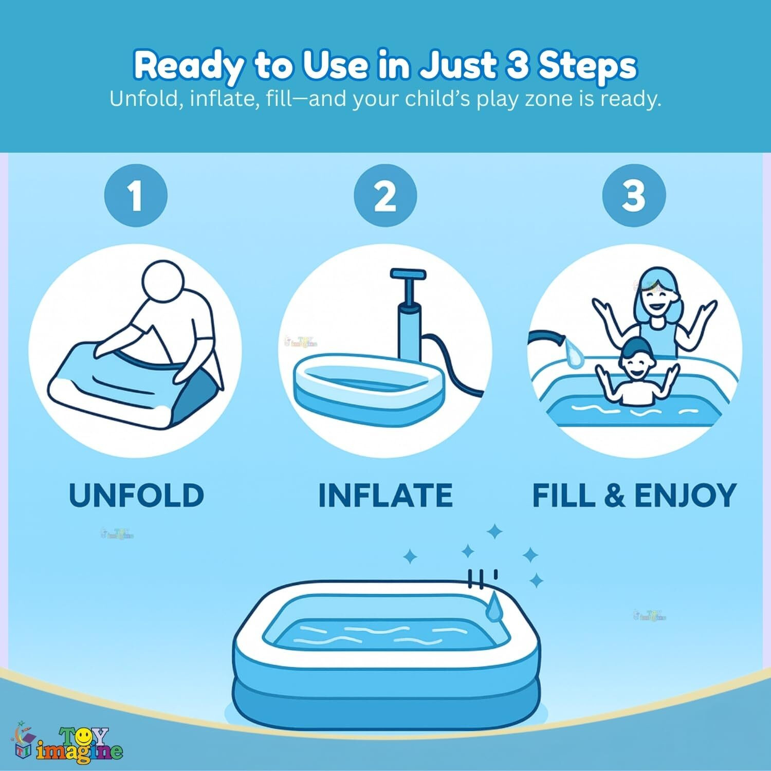 Image of AAVIRA 6. Family Size 5.5 Ft Bath Tub with Hand Pump Durable Tub Inflatable Swimming Pool