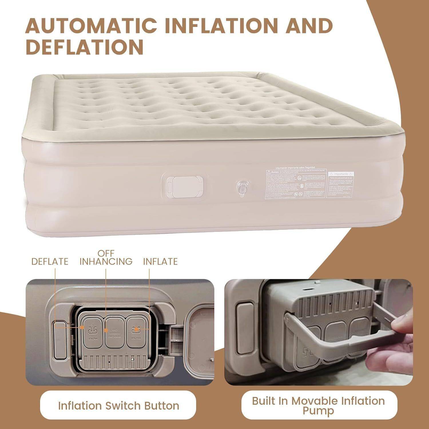 RUMQOL Inflatable Air Bed Mattress with Pump - Image 4