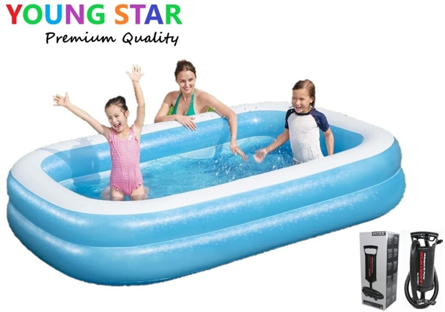 Image of YOUNG STAR Premium Adults & Kids 7 feet's family swimming pool, bath tub Inflatable Swimming Pool, Inflatable Toy Pump