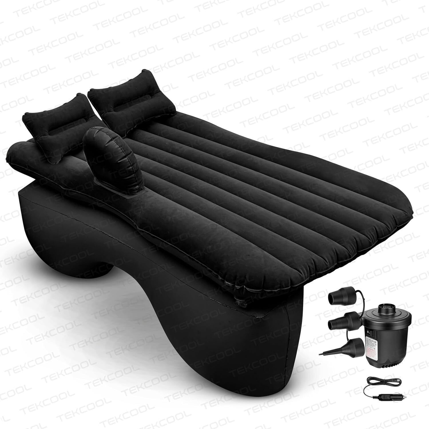 Image of AYW Inflatablebed-Black-Baleno Black Car Bed Mattress for Rest,Travel, Car Back Seat Air Inflation Bed Universal Air Couch with Two Air Pillows, Car Air Pump and 1 Repair Kit For Baleno Universal For All Models Car Inflatable Bed