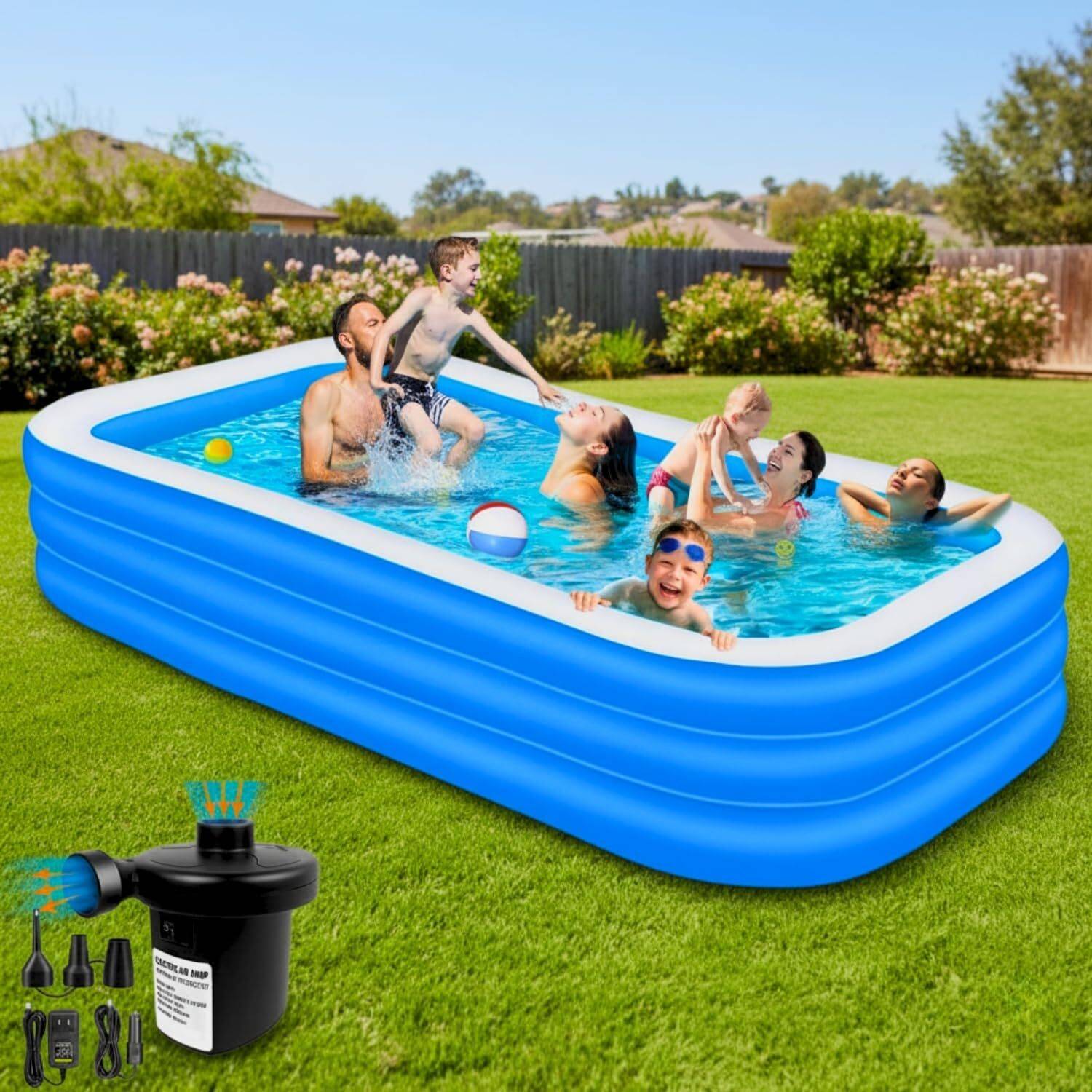 Acqua 10 Feet Inflatable Swimming Pool - Image 1