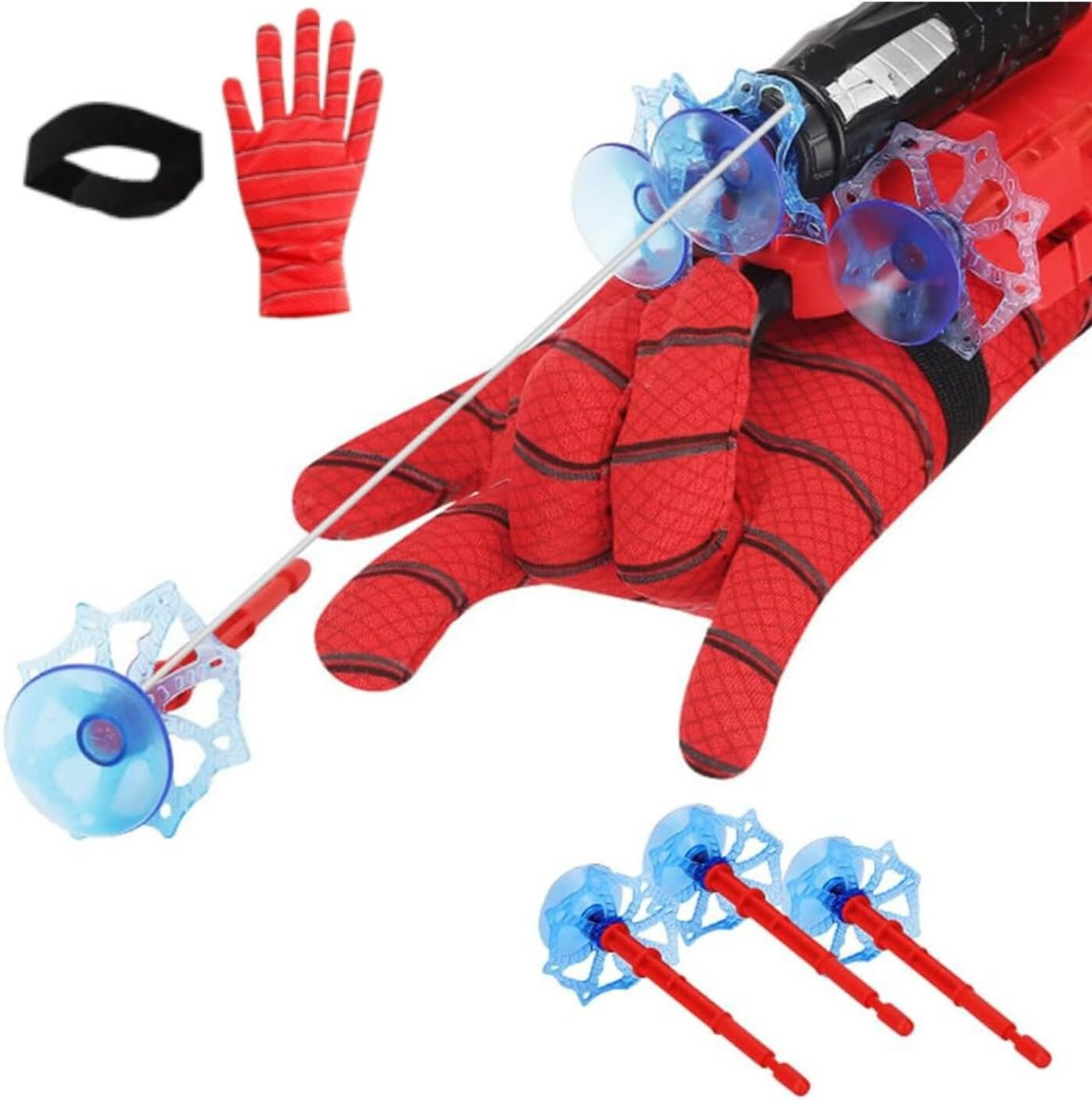 Image of BBBIKINI Spider Web Shooter Toys for Kids, Hero Launcher Wrist Toy Set, Spider-Man-C Inflatable Pool Accessory (Red)
