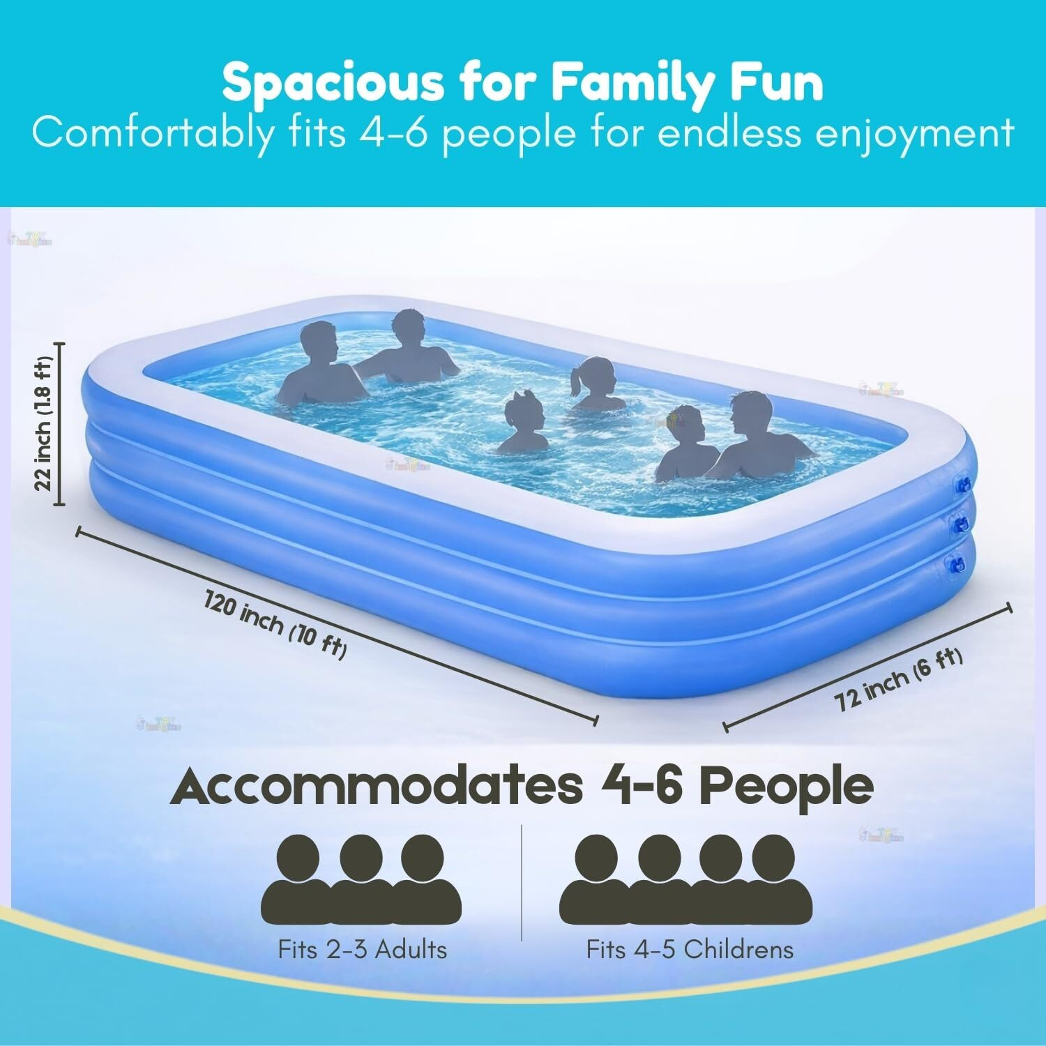 Image of Acqua Scape 10 Feet Inflatable Swimming Pool For Adults Inflatable Swimming Pool