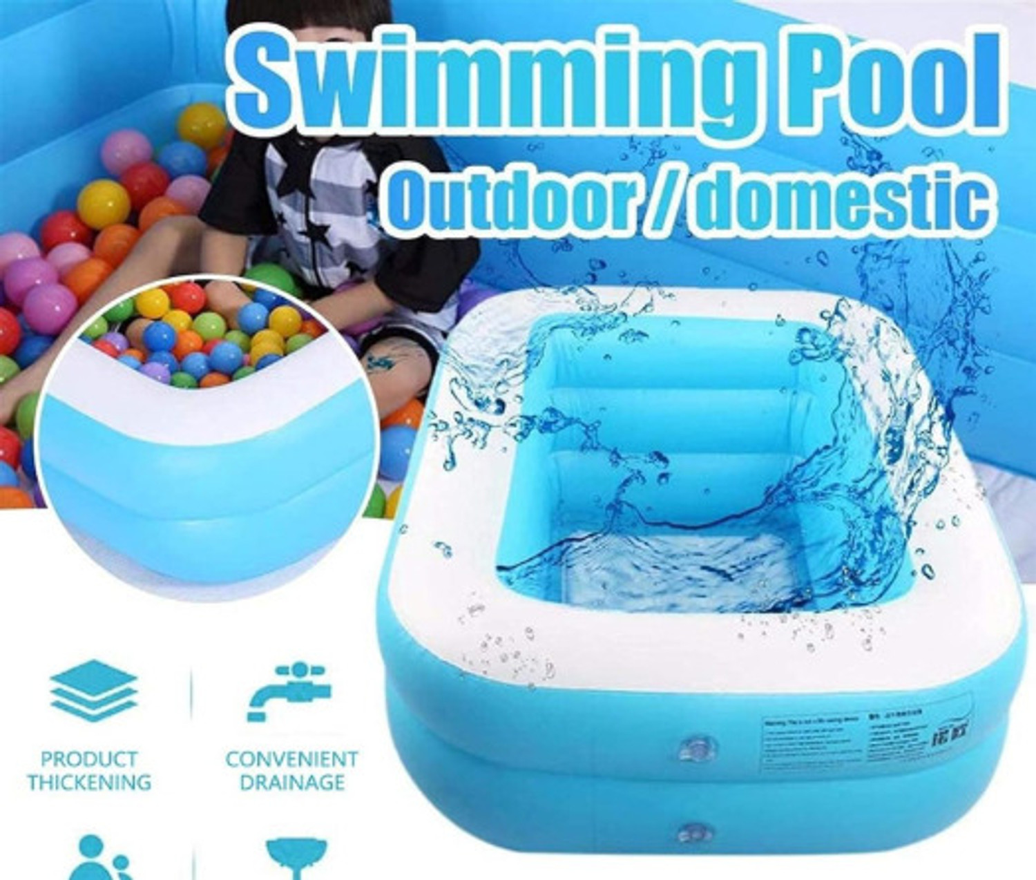 Image of HornFlow 8.7 Swimming Bath Tub(IND*9677123) with Free Electric pump Inflatable Swimming Pool