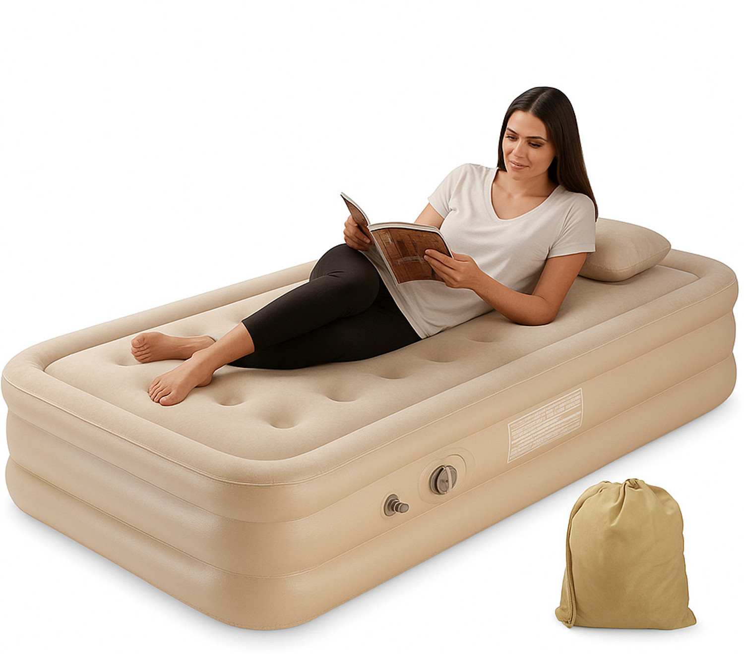 Image of VYNEXX Home & Camping Inflatable Mattress - Easy to Carry Inflatable Bed