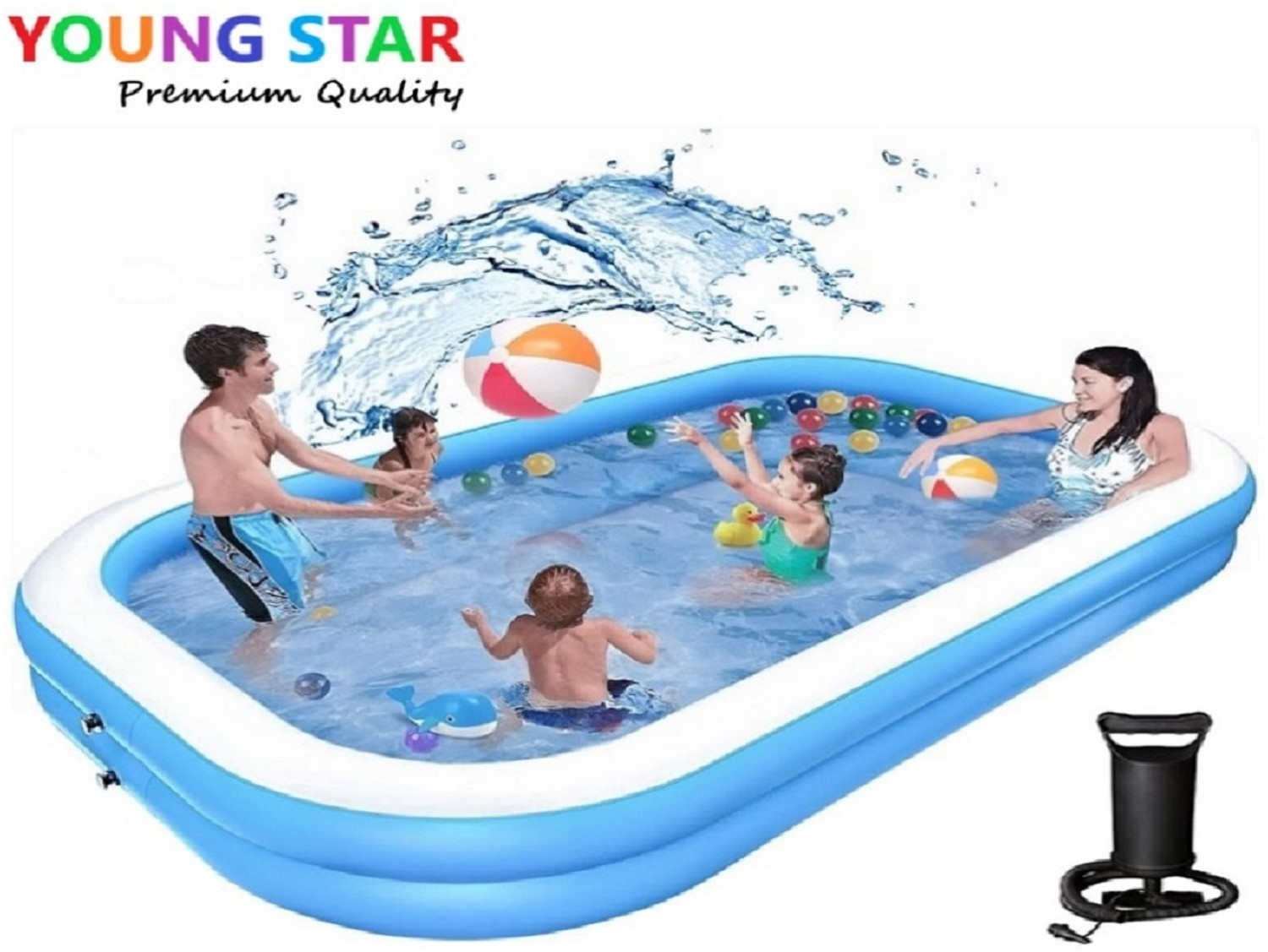 Image of YOUNG STAR Premium 7 Feets Swimming Pool,Bath Tub,Water Pool,Water Tank For Kids & Adults Inflatable Swimming Pool, Inflatable Toy Pump