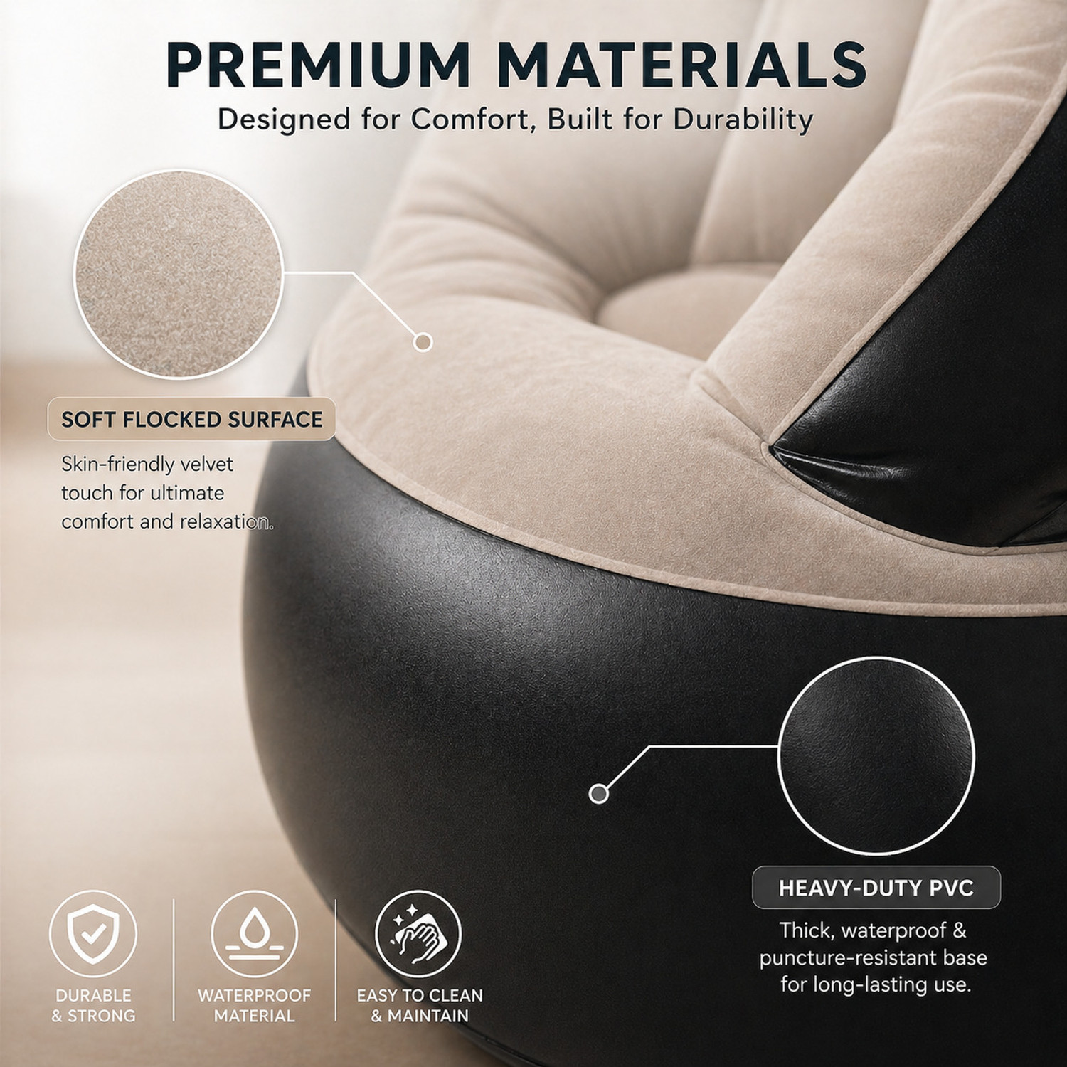Image of Krishnam Inflable Chair PVC 2 Seater Inflatable Sofa