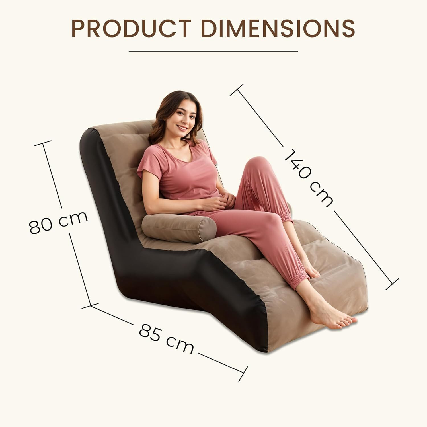 Image of MENDAPARA SALES Inflatable Sofa Chair Folding Lounge Bed Set Portable Recliner with Air Pump Polyester 1 Seater Inflatable Sofa