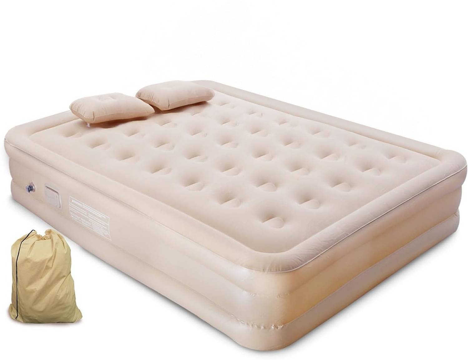 Spotview Air Mattress with Built-in Pump (Double Size, Leatherette)