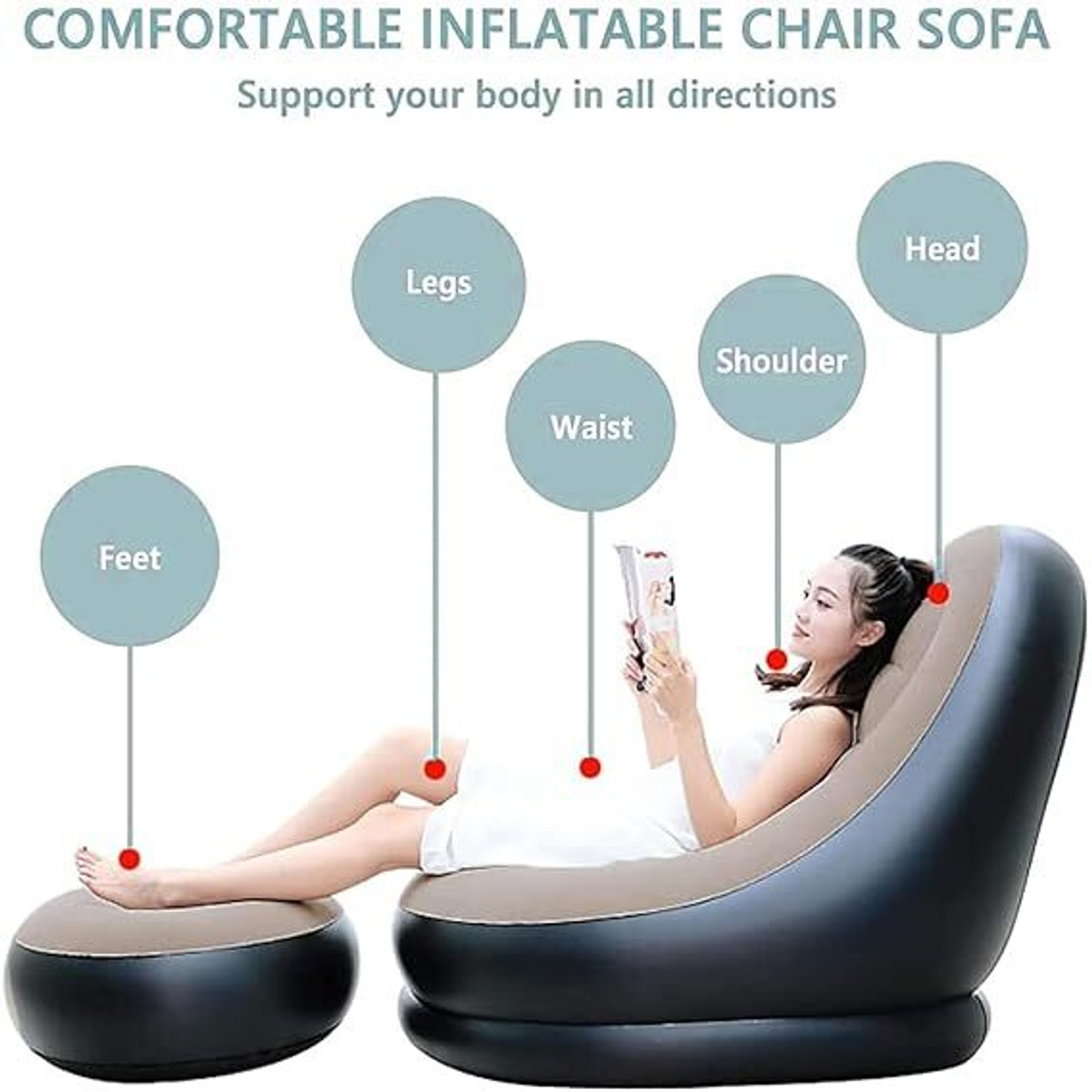 Image of AARISTRA SOFA-CHAIR Foam 2 Seater Inflatable Sofa