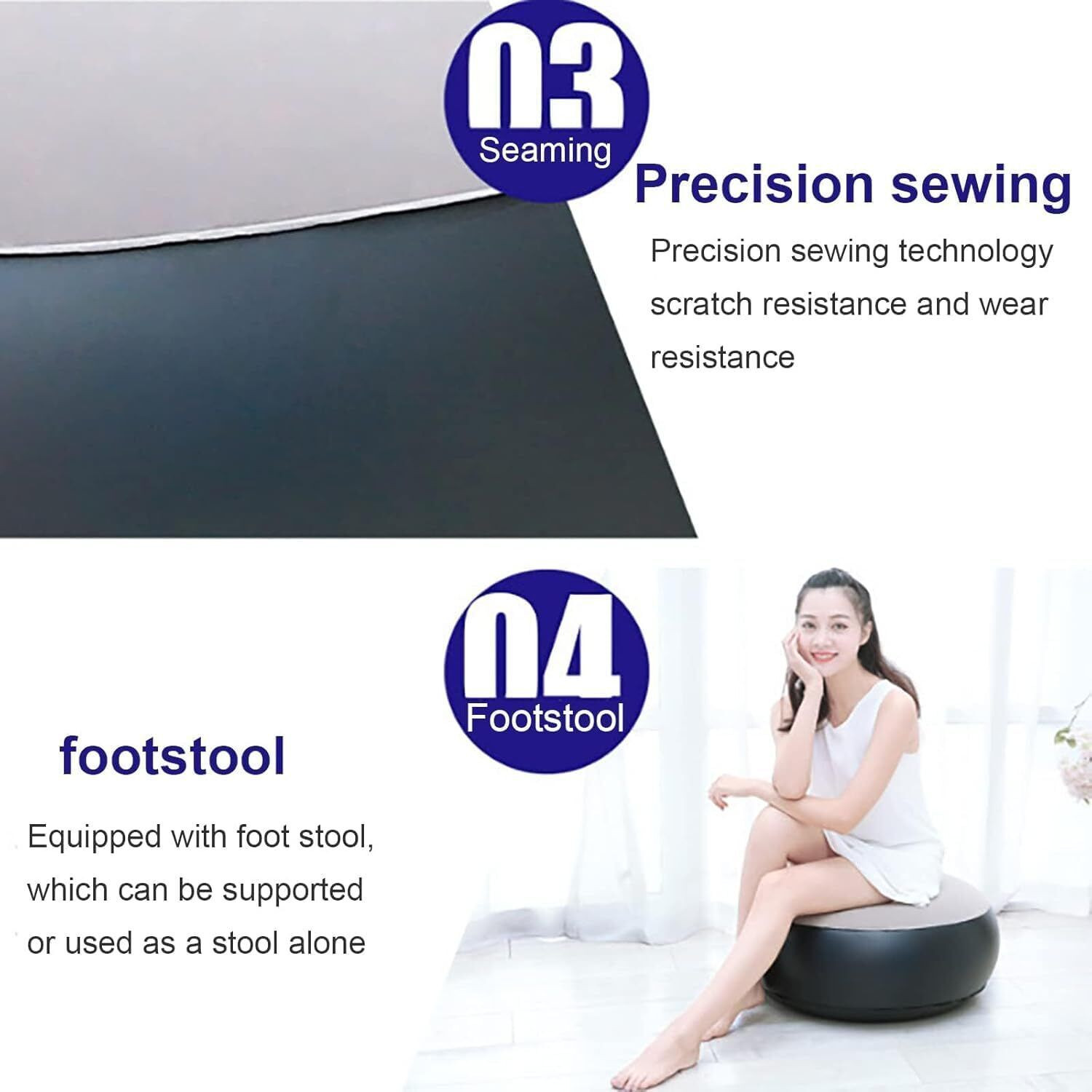 Image of ERATH 2-in-1 Folding Portable Recliner Sofa for Indoor Living Room, Bedroom, Office Polyester 2 Seater Inflatable Sofa