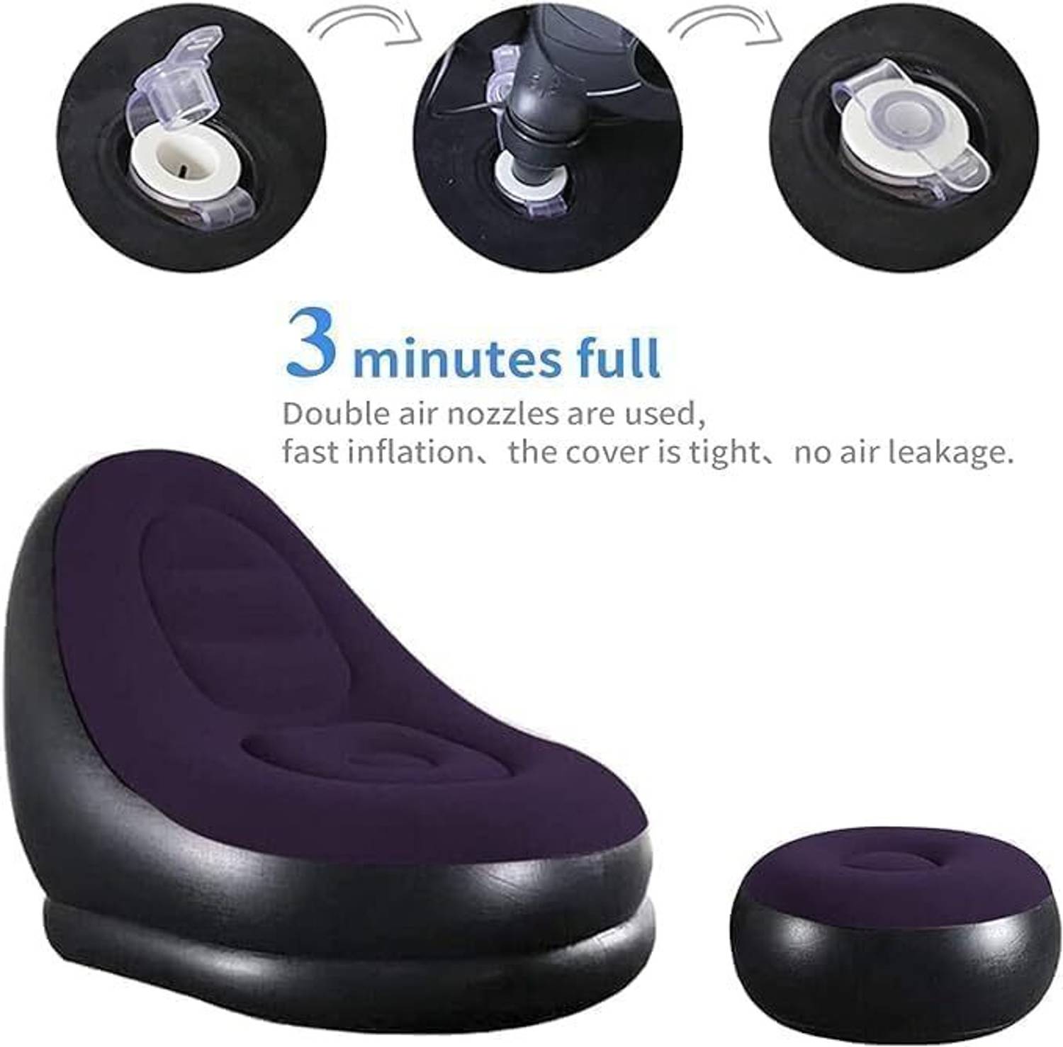BRIGHTECOM 3 Seater Inflatable Sofa White - Image 4