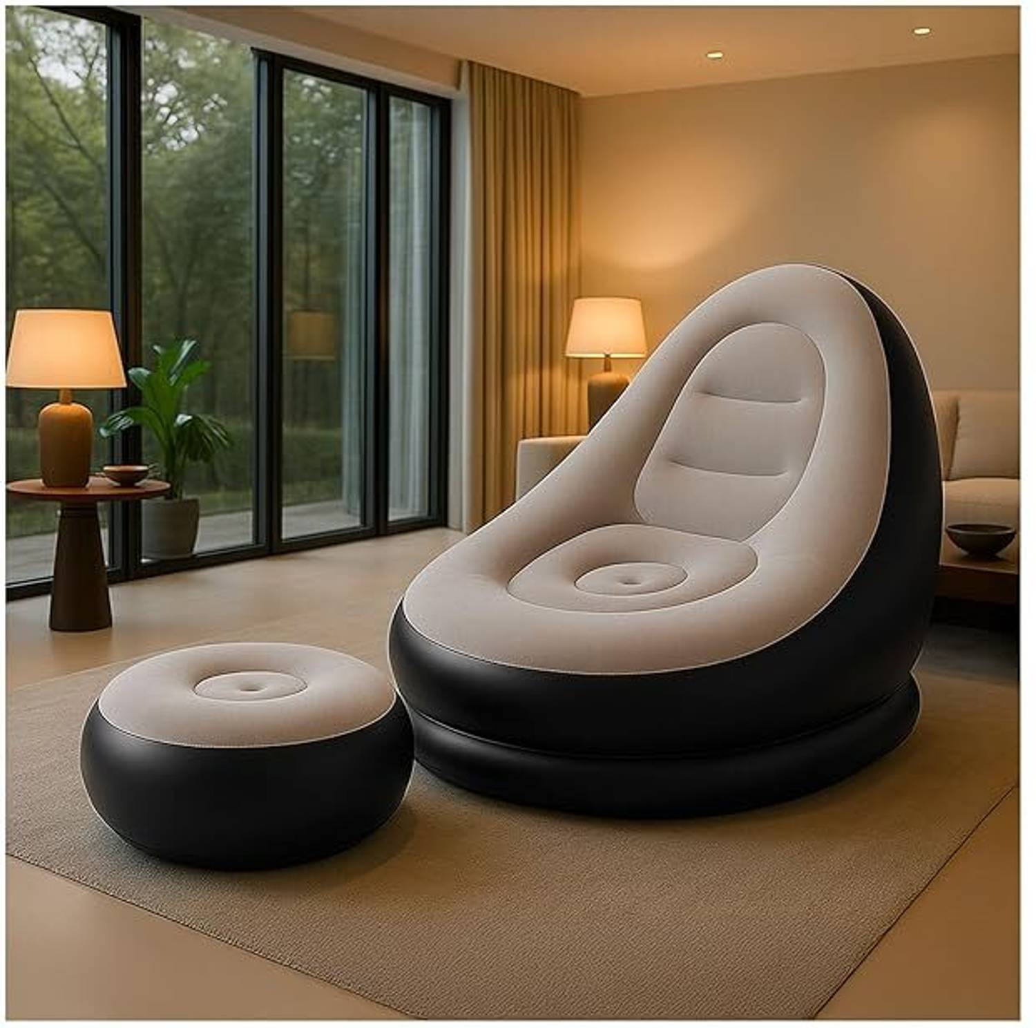 ERATH 2-in-1 Folding Portable Recliner Sofa - Image 1