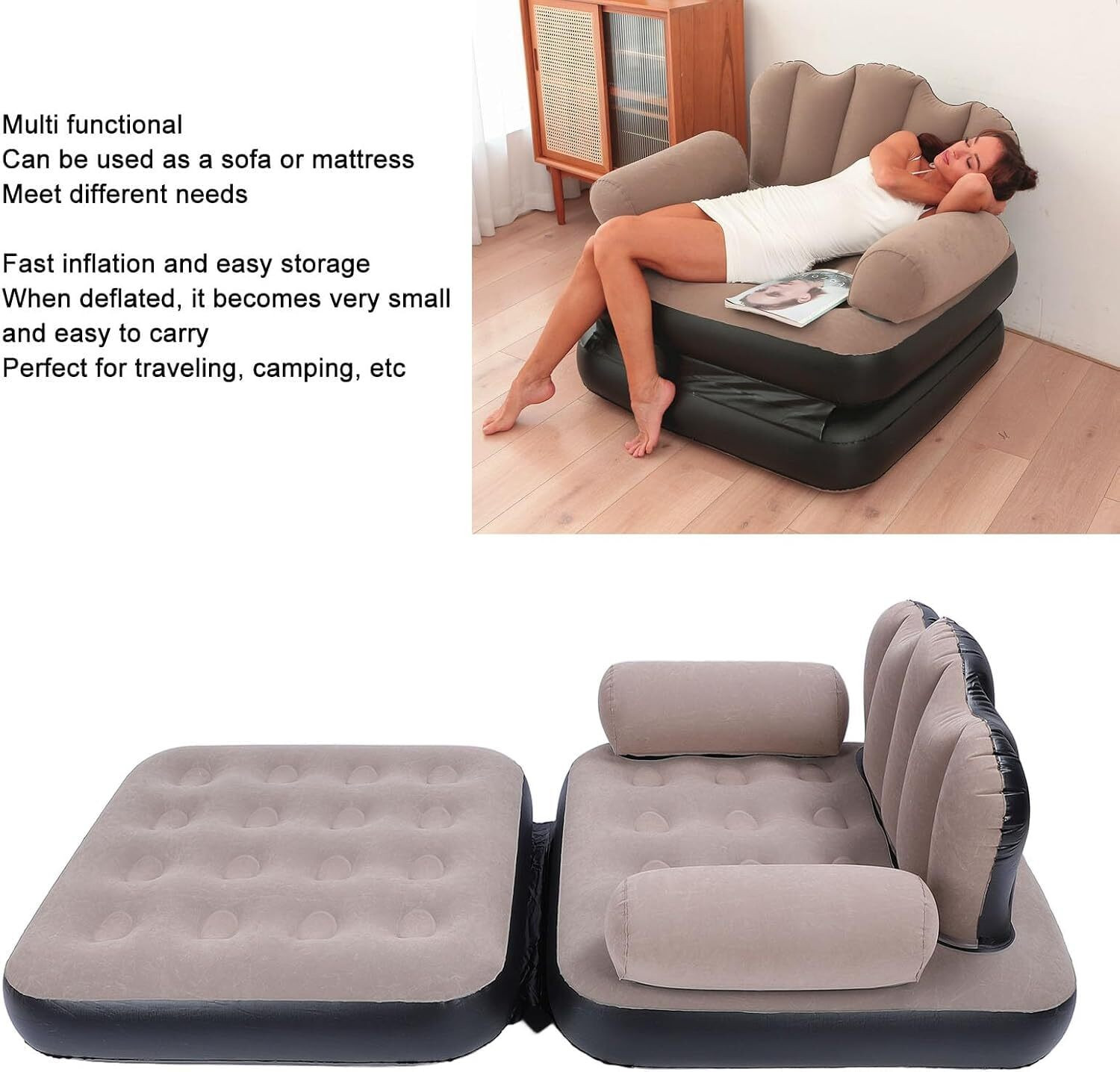 Image of shoparam PVC 3 Seater Inflatable Sofa
