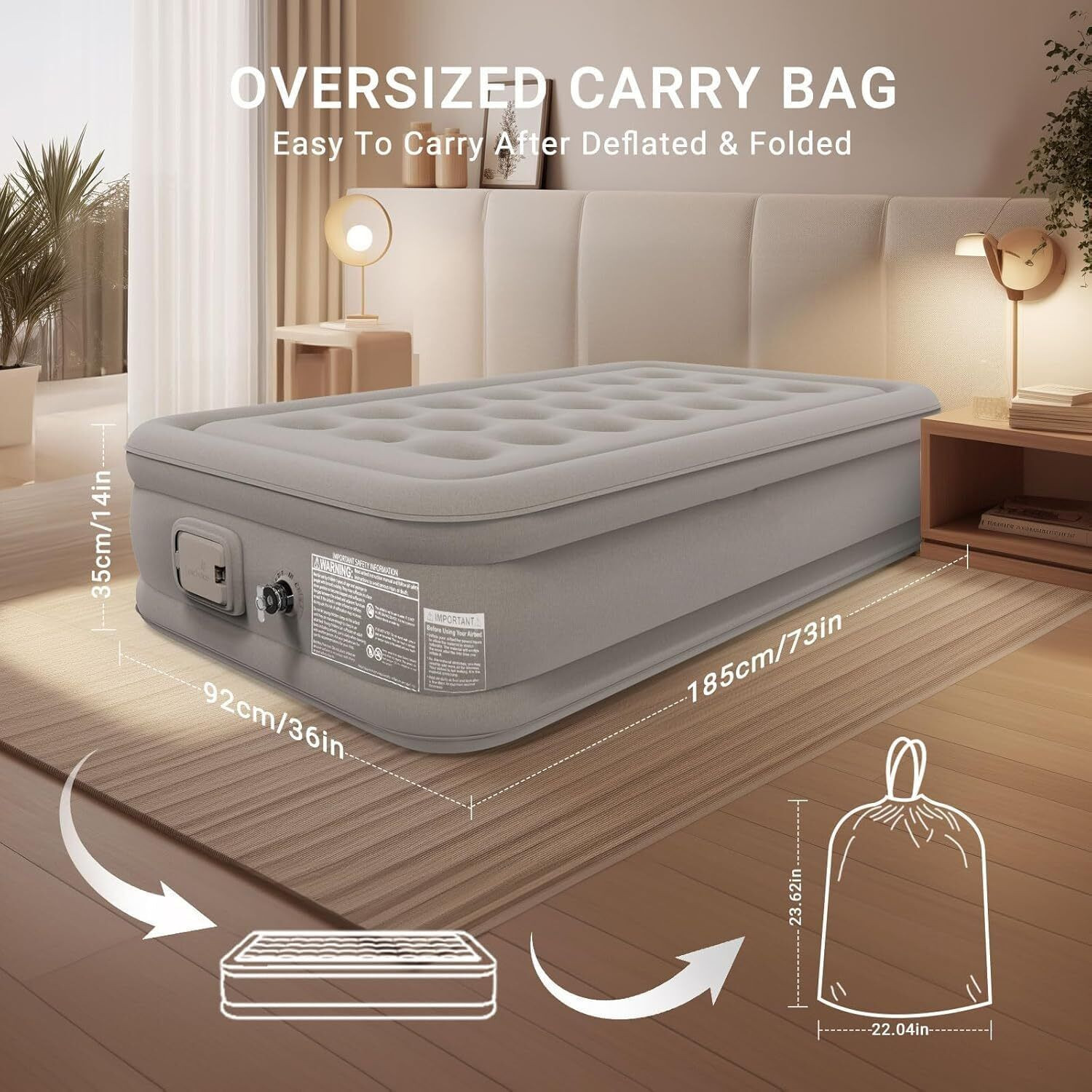 Image of godglow Single Bed cum 3 Seater Sofa Leatherette 3 Seater Inflatable Sofa
