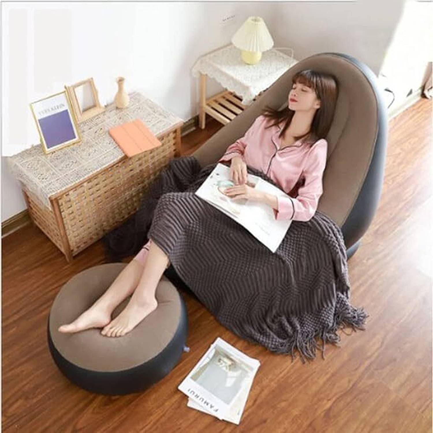 BRIGHTECOM 3 Seater Inflatable Sofa White - Image 2