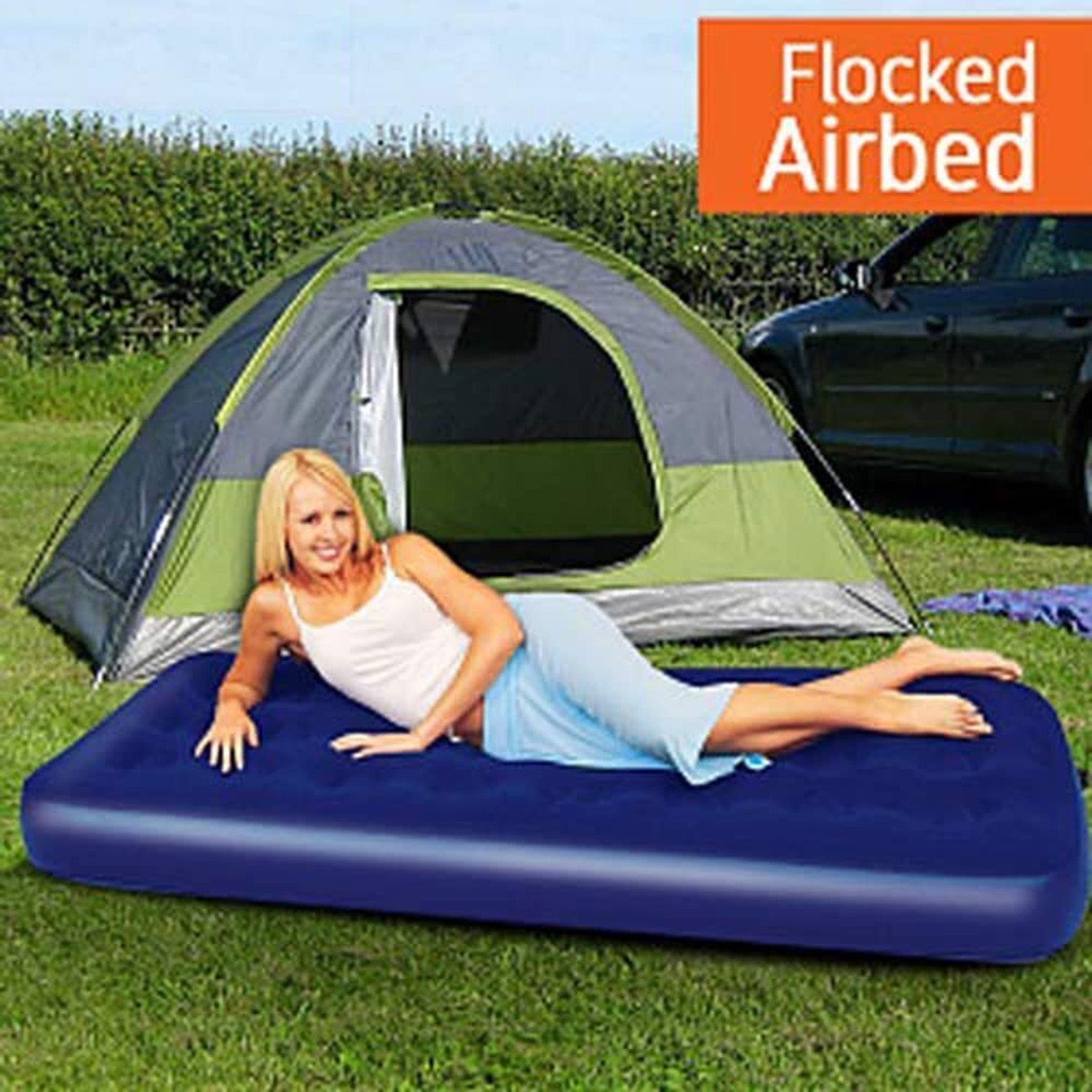 Image of GTC Inflatable Air Chair with Footrest Stool Furniture Vinyl 1 Seater Inflatable Sofa
