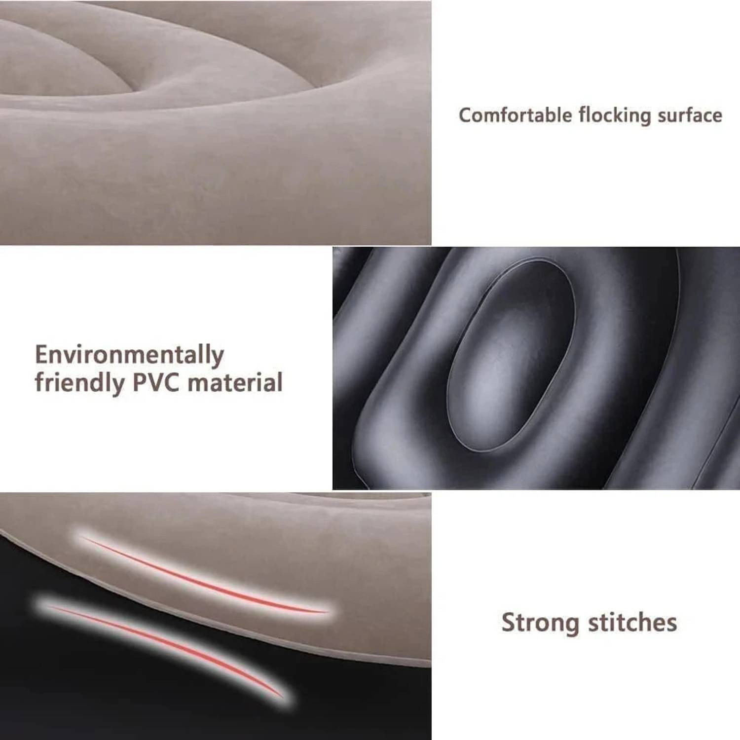 VIBRANTESTORE Inflatable Lounge Sofa Chair with Footrest - Image 5