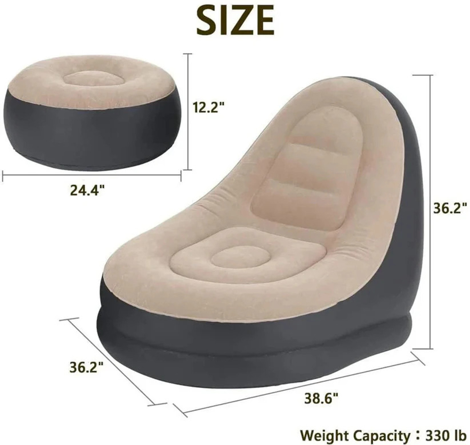 Image of casezy Relaxo Air Series PVC 1 Seater Inflatable Sofa