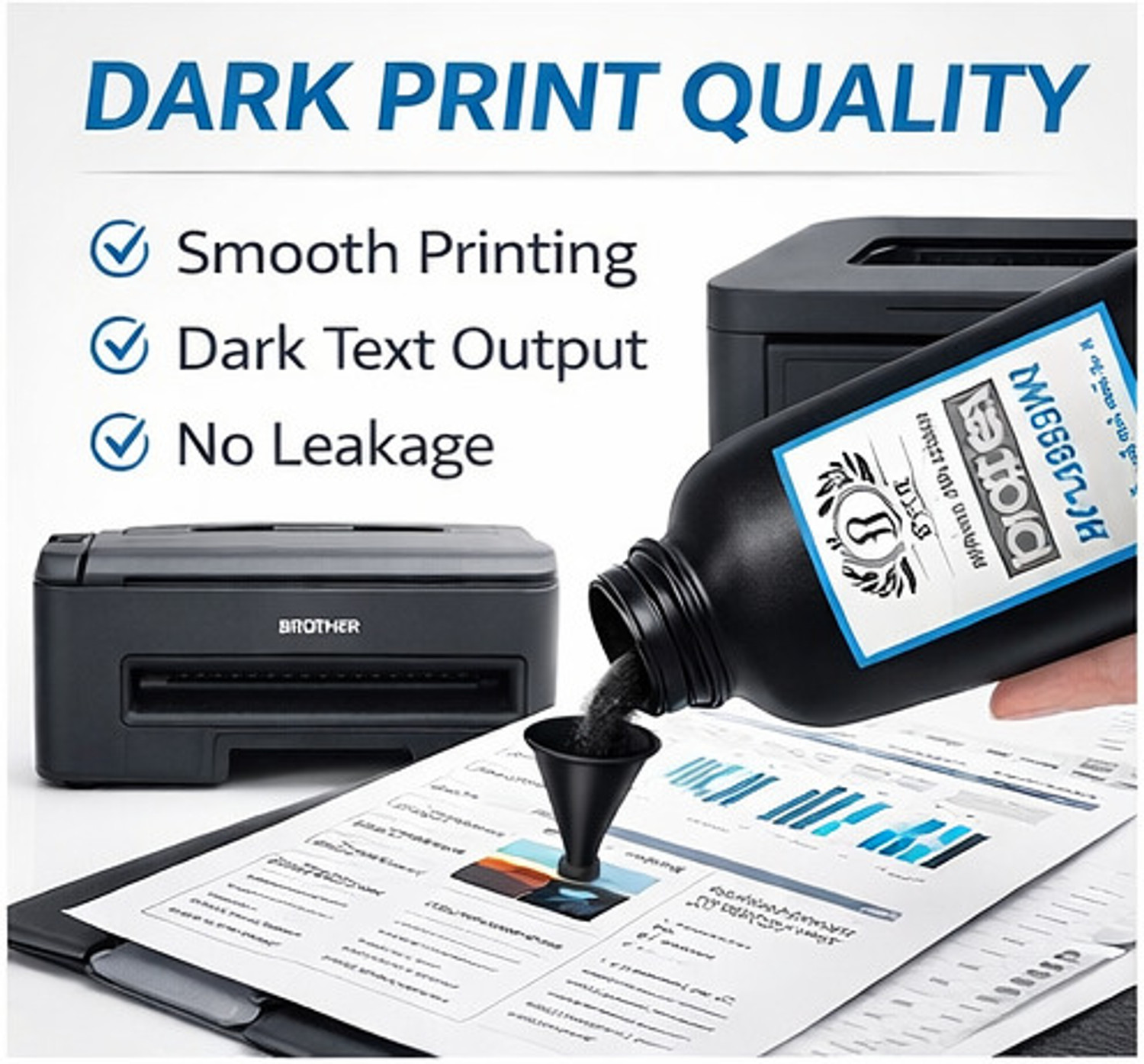 Image of Black Brother DCP-L2541DW Toner Refill Powder 100g (Pack of 3) Compatible with TN-2365 Black Ink Toner Powder