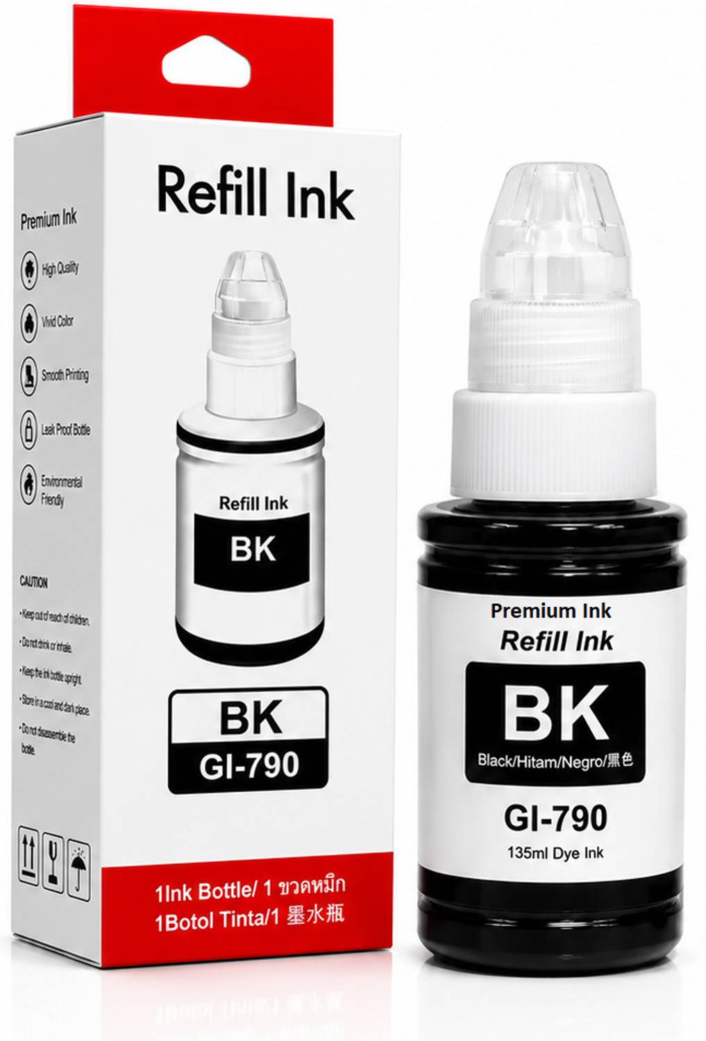 canoff GI-790 Black Ink Bottle (135ml) For PIXMA G1000,G1010,G2000,G2010,G3000 Printer Black Ink Bottle