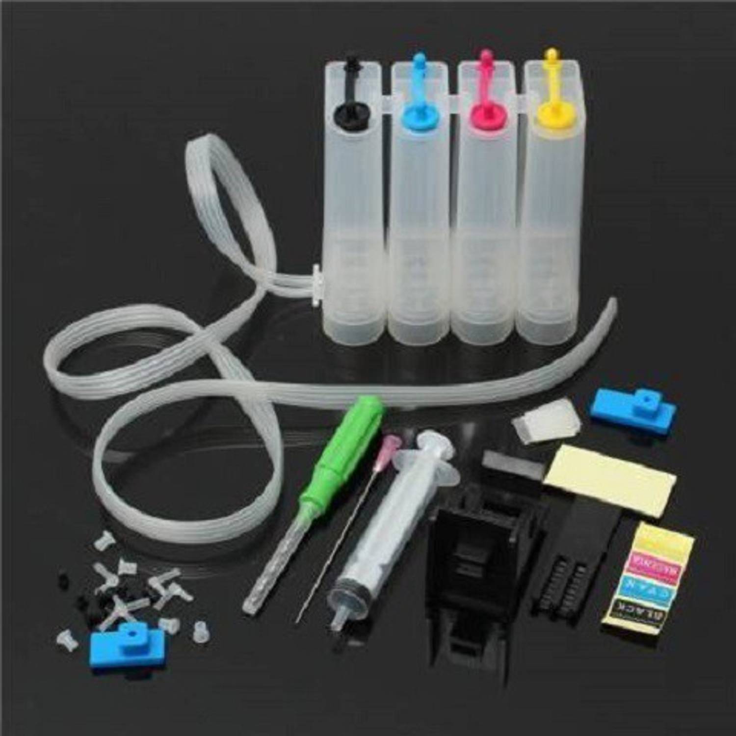 HYNEAR CISS Ink Tank Kit Universal For Canon 810, 811, 740,741, 745, 746 Ink Cartridges Black + Tri Color Combo Pack Ink Cartridge