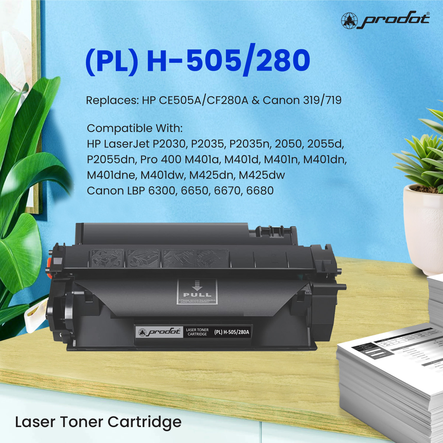 Image of PRODOT (PRO) H-505 /280 Laser Toner Black Ink Cartridge
