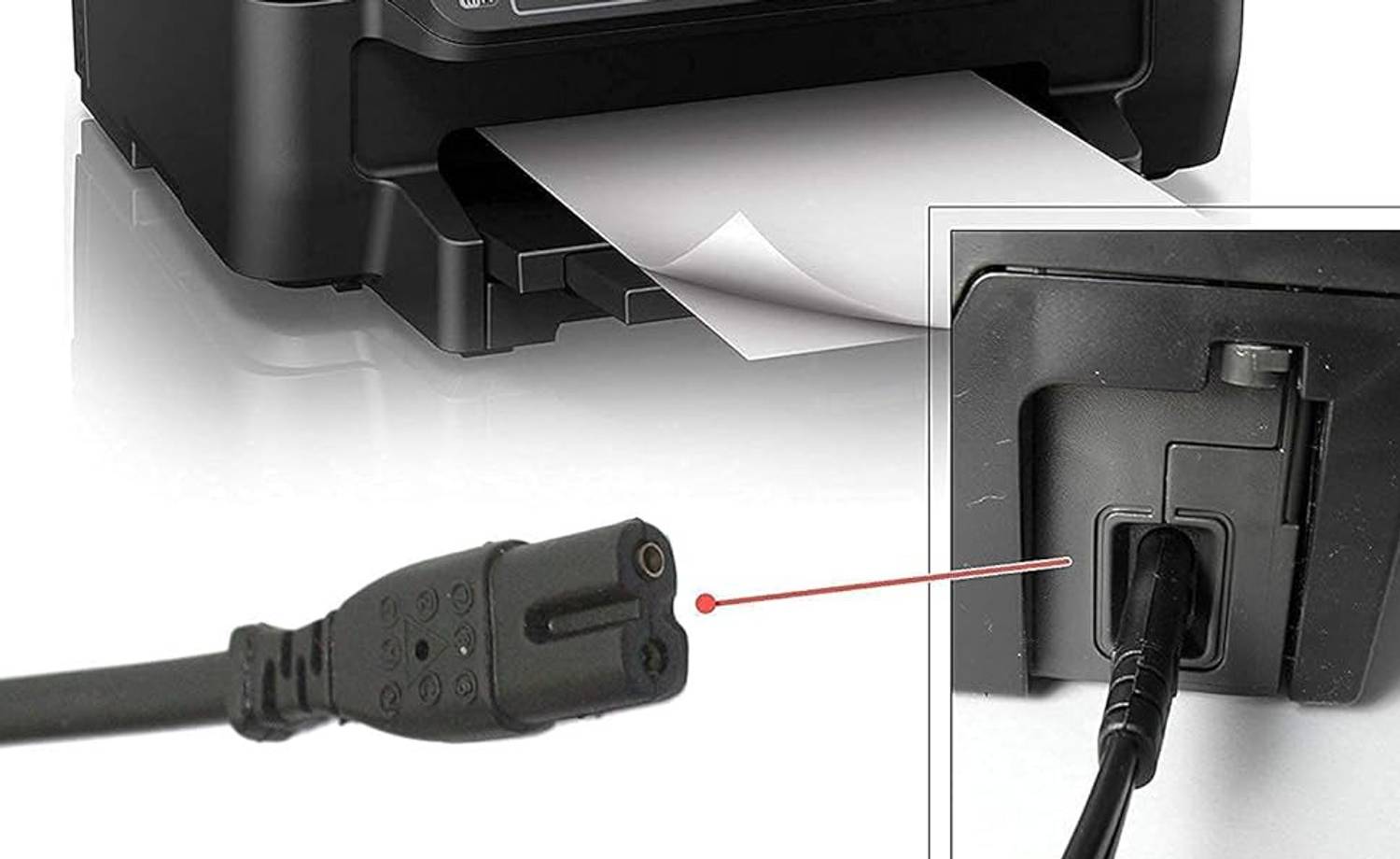 Haedlink 2 Pin AC Power Cable Cord For Canon/HP Inkjet Printer, 1 - Image 2