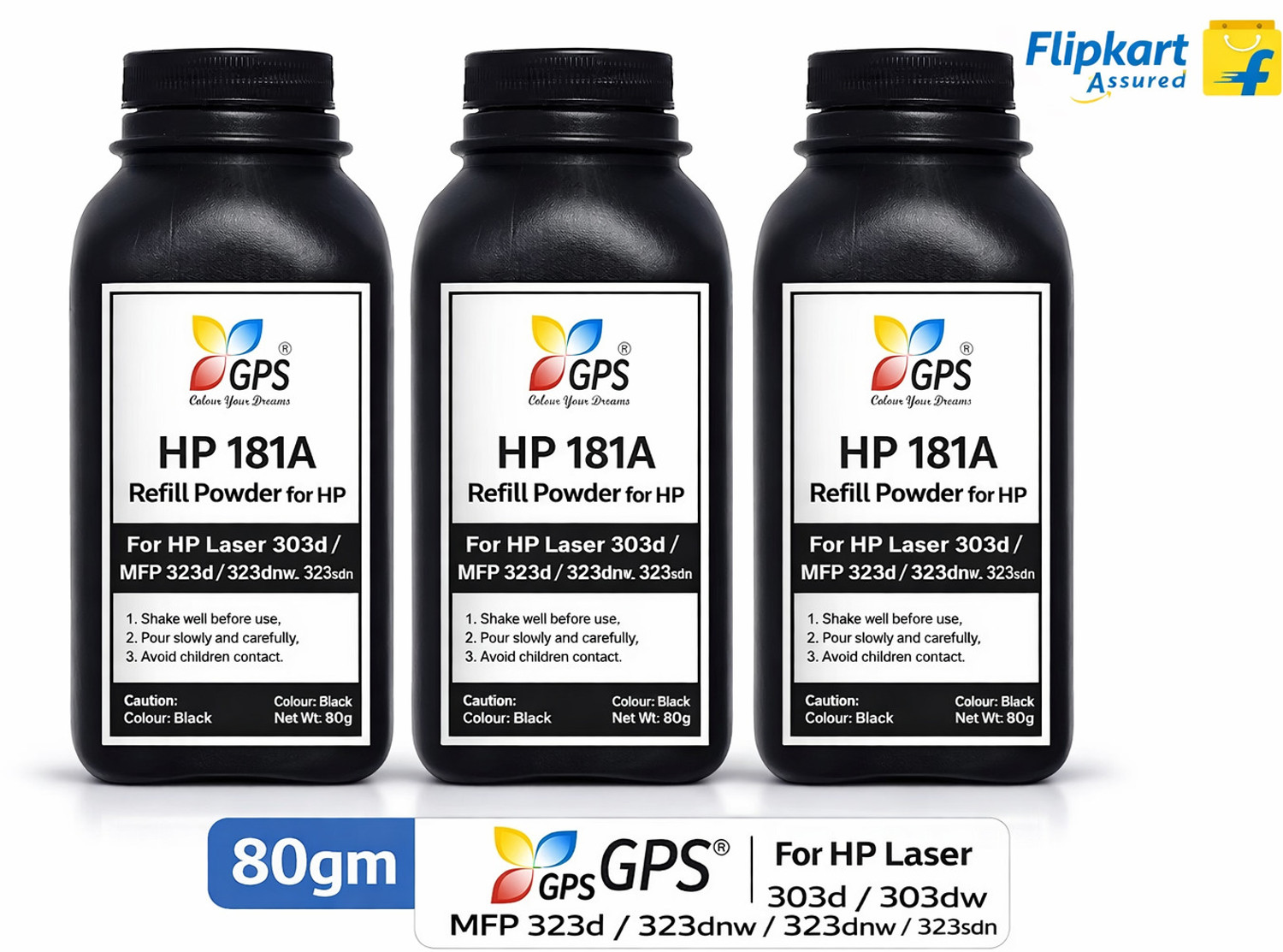 Image of GPS Colour Your Dreams 181A Toner Refill For HP Laser 303d, 303dw, MFP 323d, MFP 323dnw, MFP 323sdn Black Ink Toner Powder