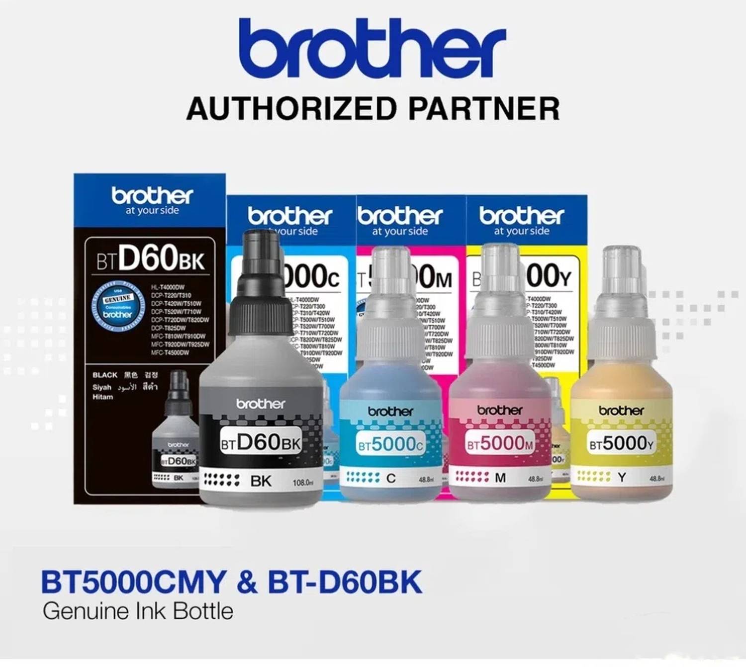 brother BTD60BK With BT5000C , BT5000M, BT5000Y for Brother Ink-tank Printers Magenta Ink Bottle