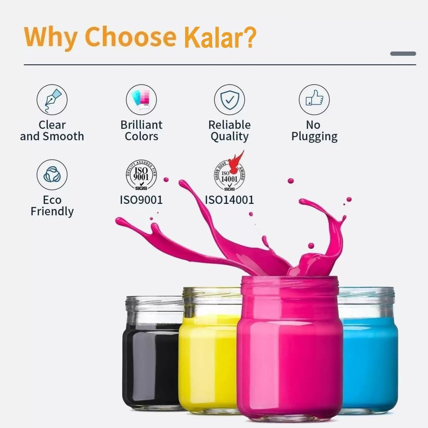 Image of kalar GI 71 Ink For Cn G1020,G2020,G2021,G2060,G2730,G2770,G3020,G3770,G4770 Printer Black + Tri Color Combo Pack Ink Bottle