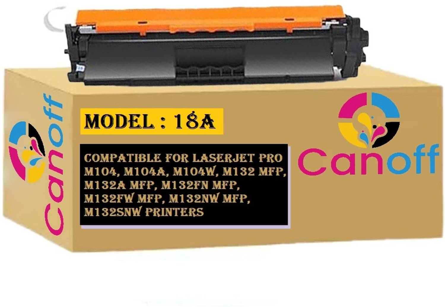 canoff 18A / CF218A Toner Cartridge with Chip for Laserjet Pro M104, M104a Printers Black Ink Toner