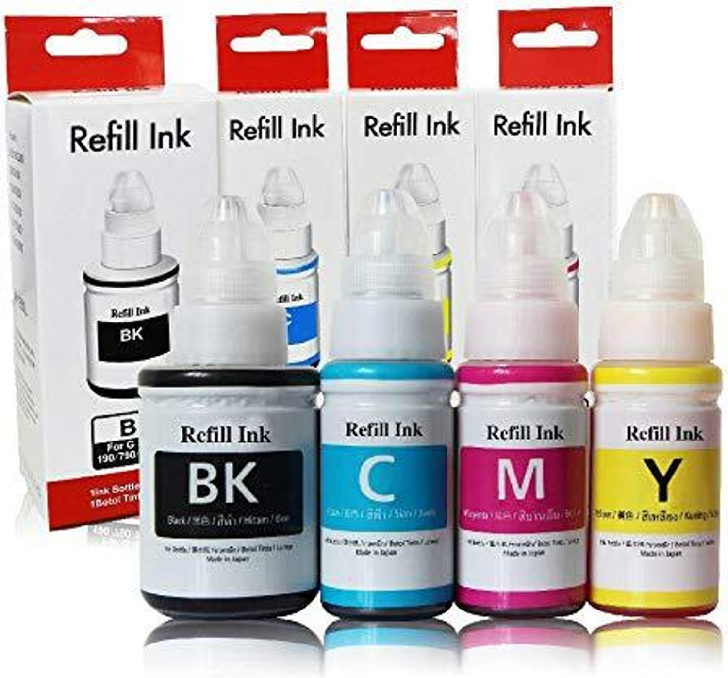 Image of PRINTER PARTNER Can Ink Bottle for PIXMA GI-790-G1000,G2000,G3000,G4000,G2010,G3010 Pack of 4 Tri-Color Ink Bottle