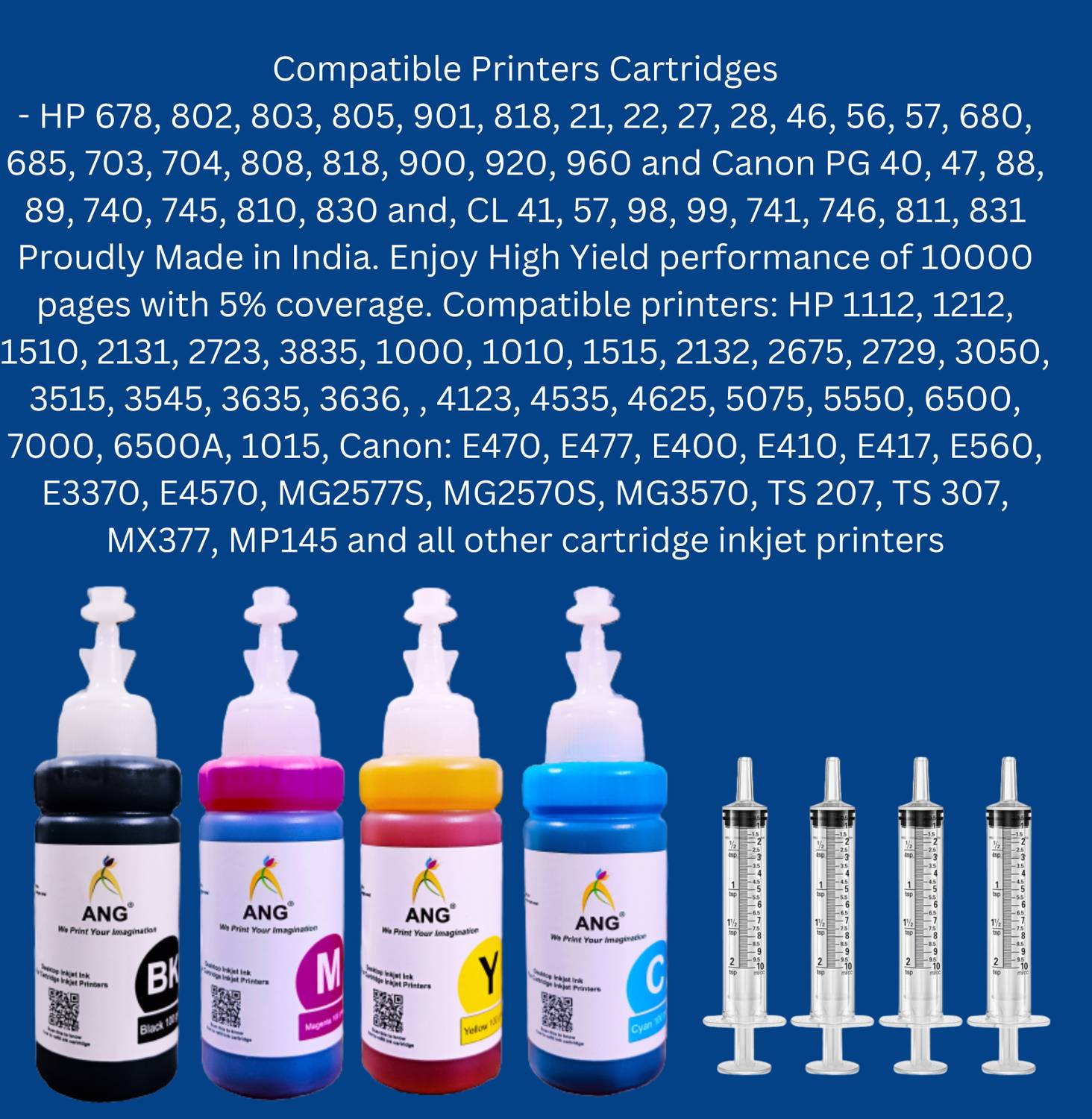 Ang Refill Ink for Canon E560, E3370, E4570, MG2577S, MG2570S, MG3570 - Image 2