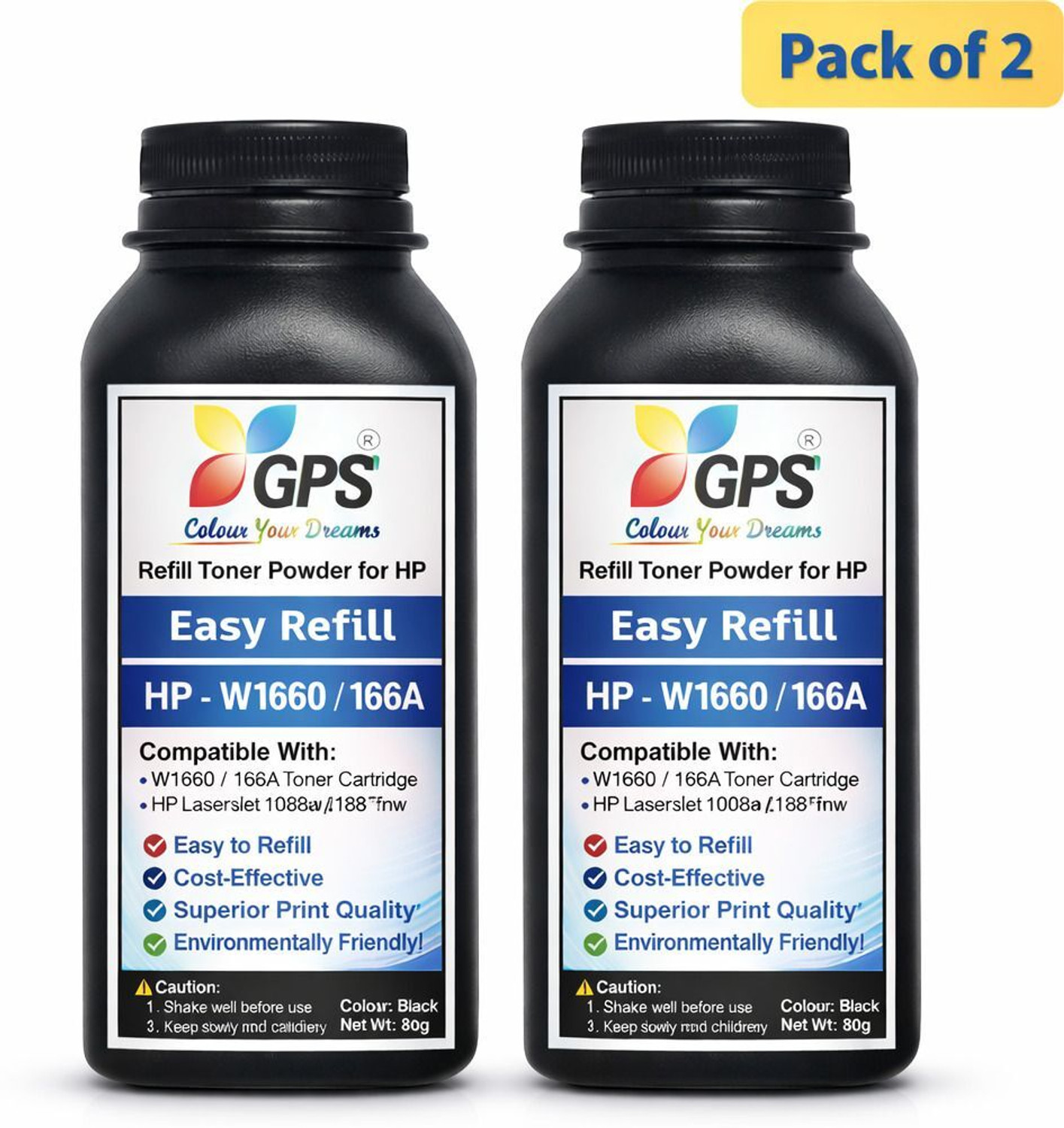 Image of GPS Colour Your Dreams Toner Powder For Hp 166A Toner Cartridge HP Laserjet 1008a,1008w,1188a,1188w, Black Ink Toner Powder