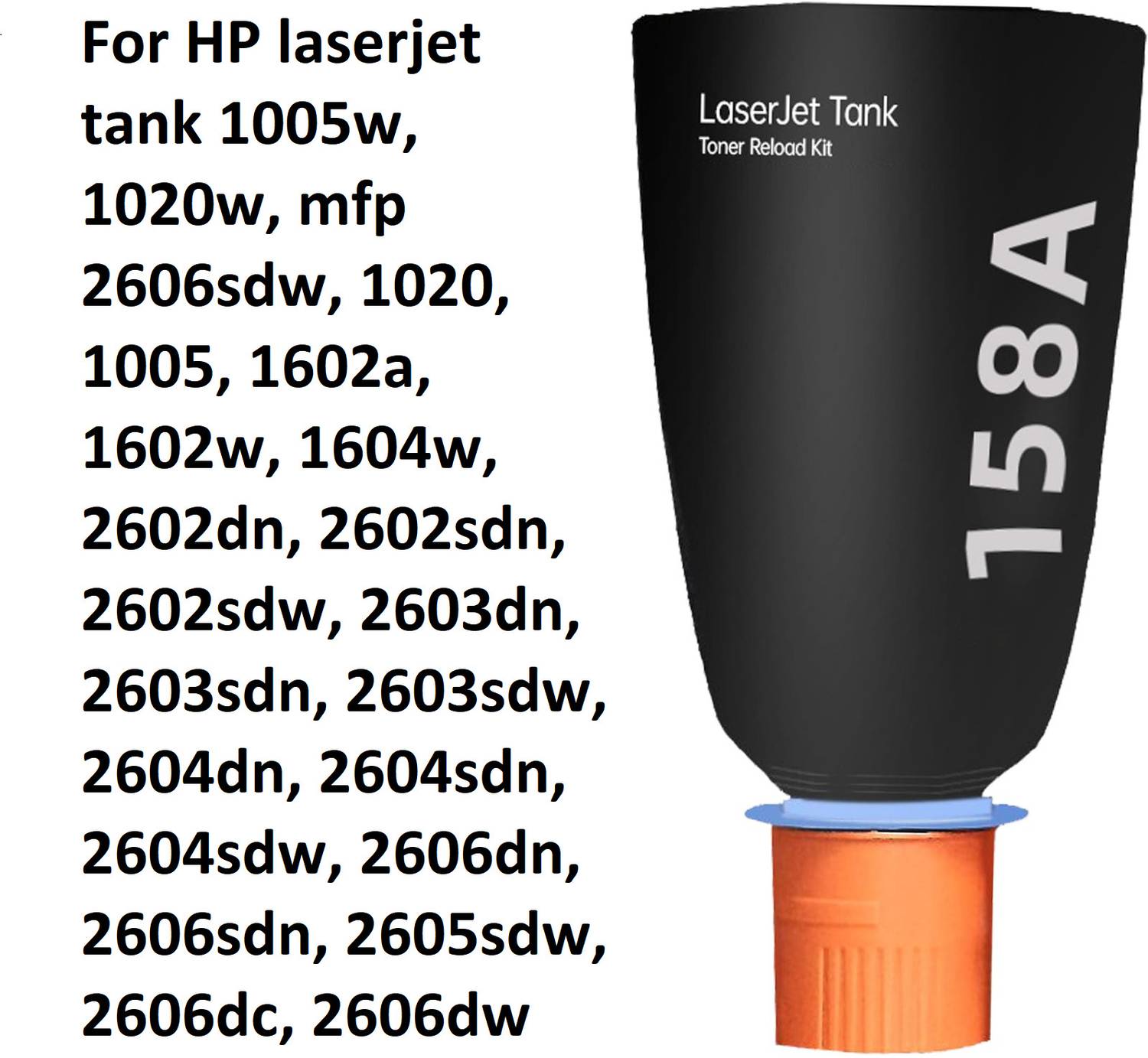 canoff 158A (W1580A) Toner Reload Kit For Use In HP Laserjet Tank MFP 1005,1020,2506,26 Black Ink Toner