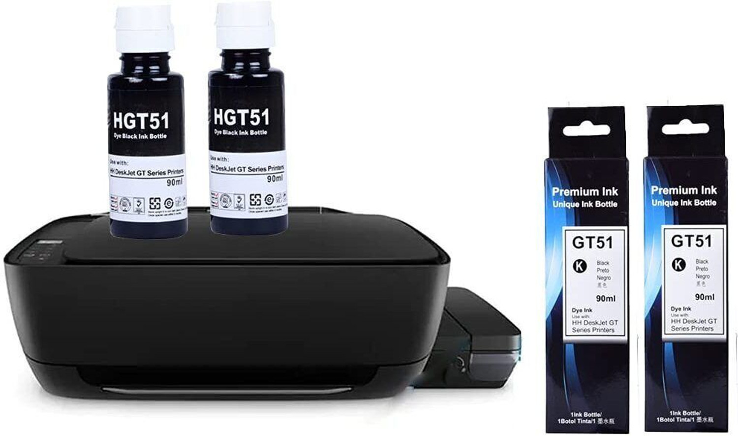 Image of ASV GT51 smart tank printer 581,210,525,520,521,585,580,670,530,675,720,750,790 Black - Twin Pack Ink Bottle