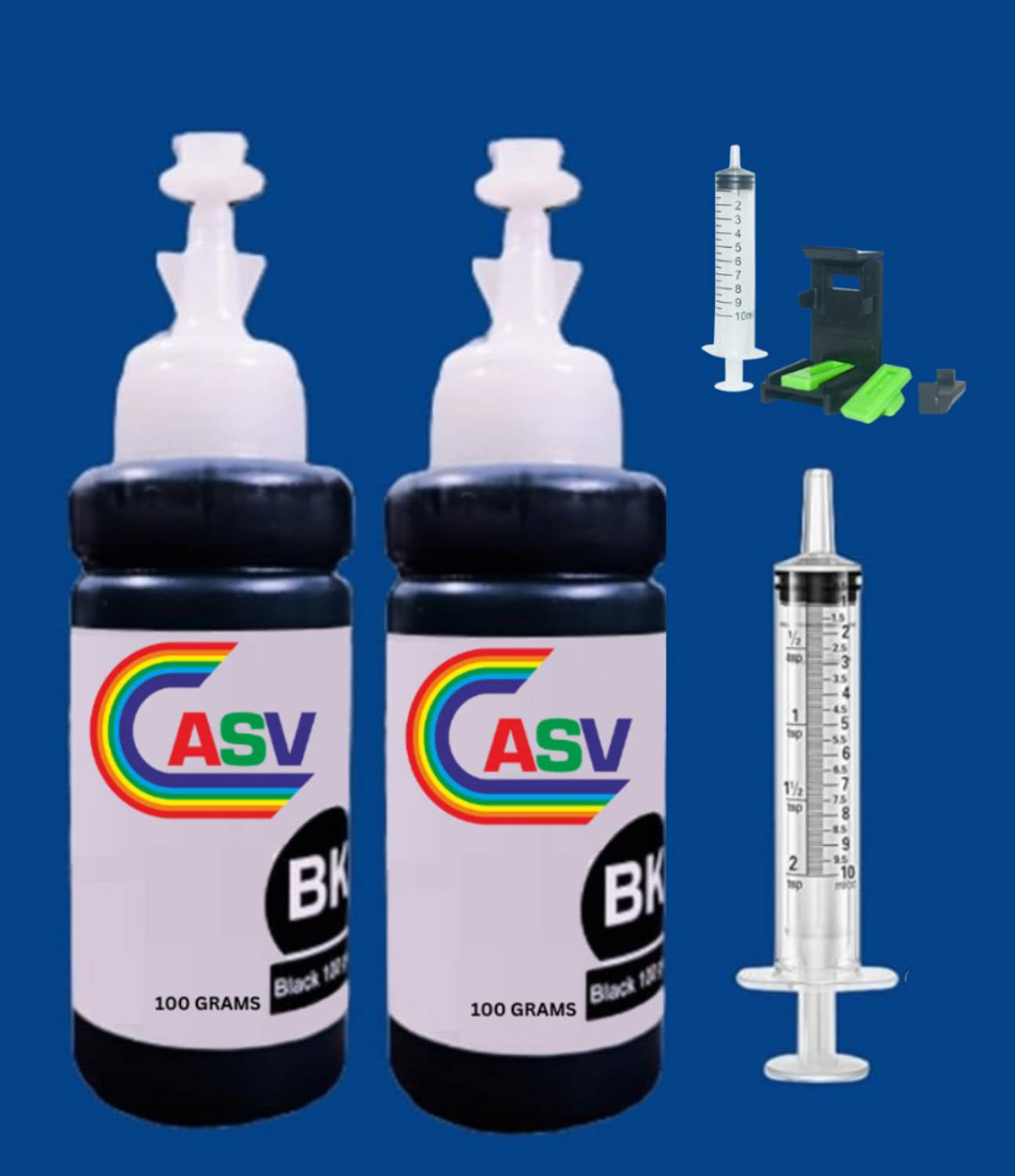 ASV Refill ink for 2876, 2878,4278,4178,6075,2338,2335,2778,2776 Printer Black - Twin Pack Ink Bottle